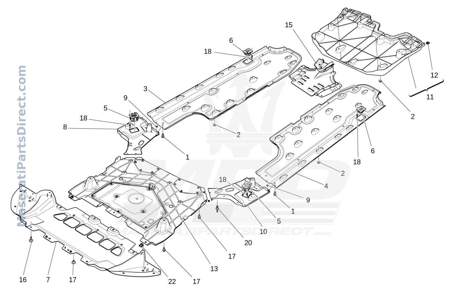 09.14 - 1 - UNDERBODY AND UNDERFLOOR GUARDS Diagram
