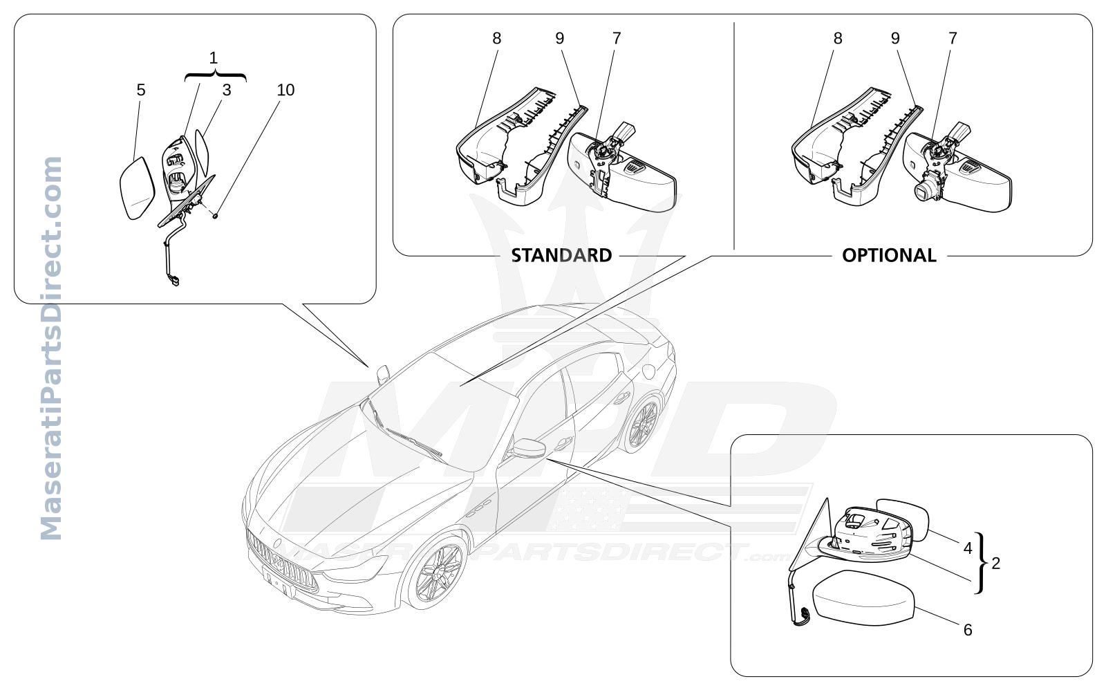09.35 - 1 - INTERNAL AND EXTERNAL REAR-VIEW MIRRORS Diagram