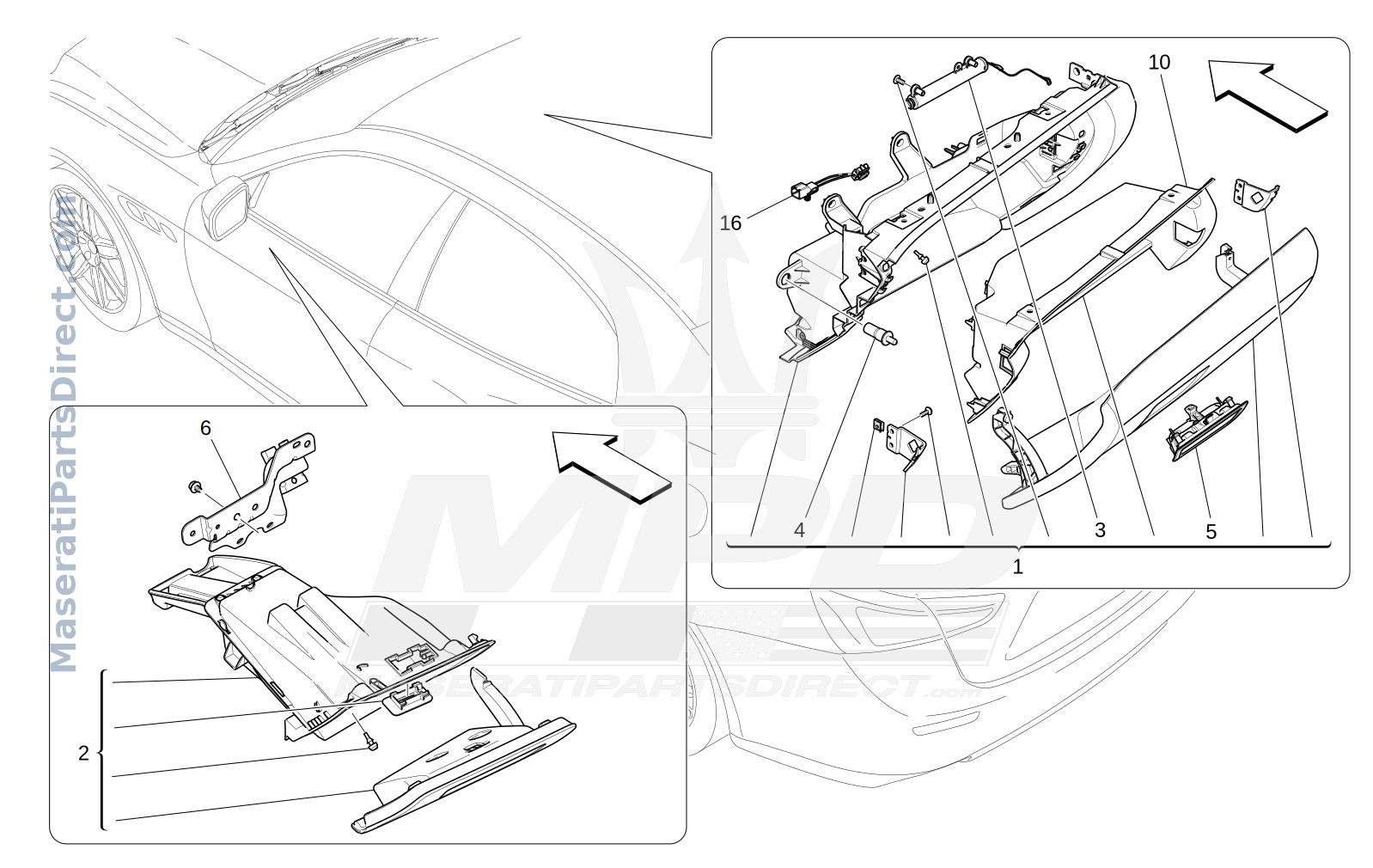 09.52 - 1 - GLOVE COMPARTMENTS Diagram