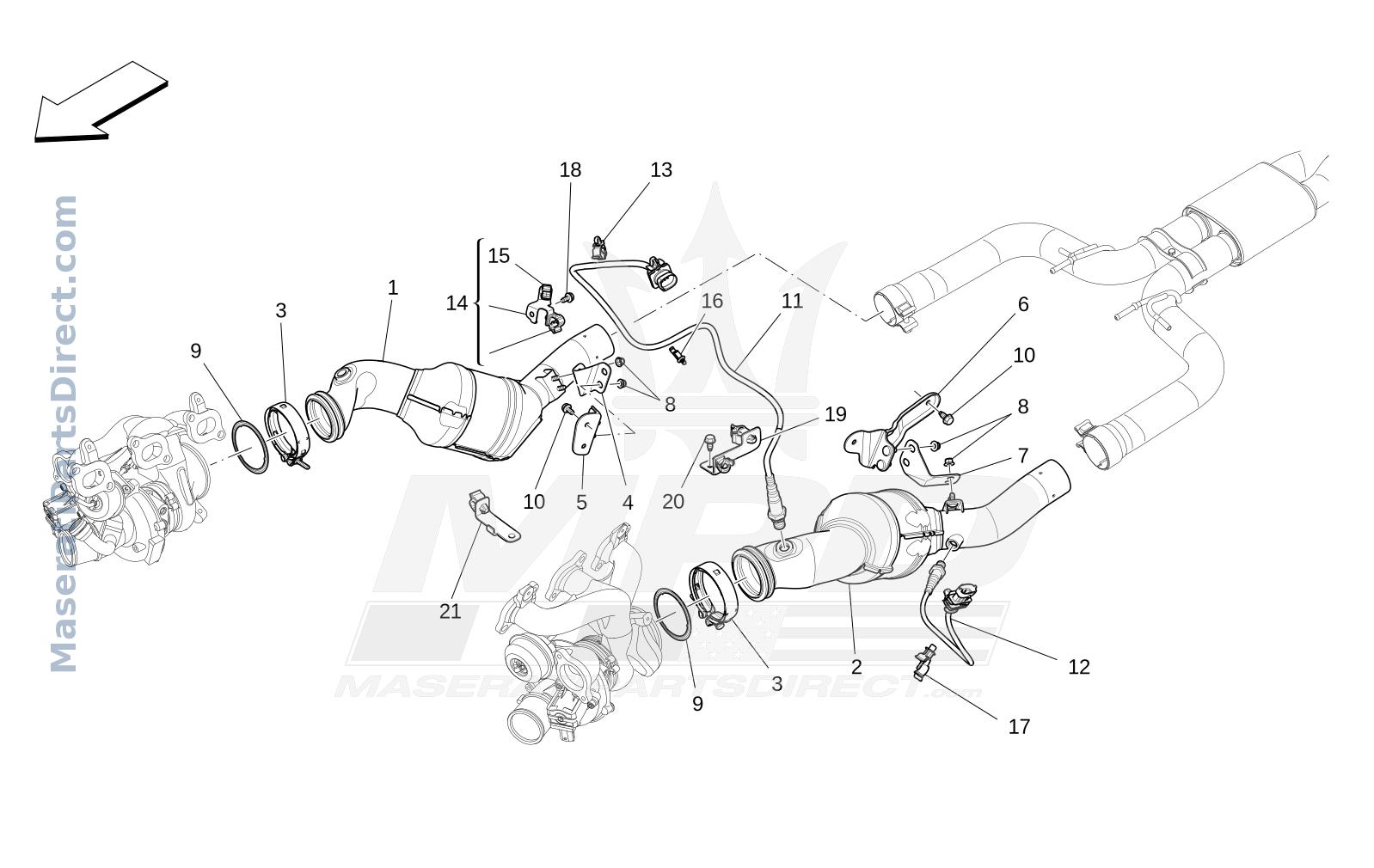 01.80 - 2 - PRE-CATALYTIC CONVERTERS AND CATALYTIC CONVERTERS Diagram