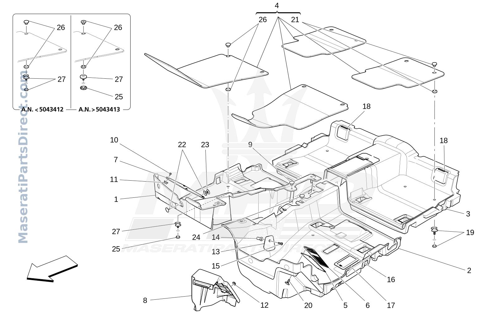 09.60 - 1 - PASSENGER COMPARTMENT MATS Diagram