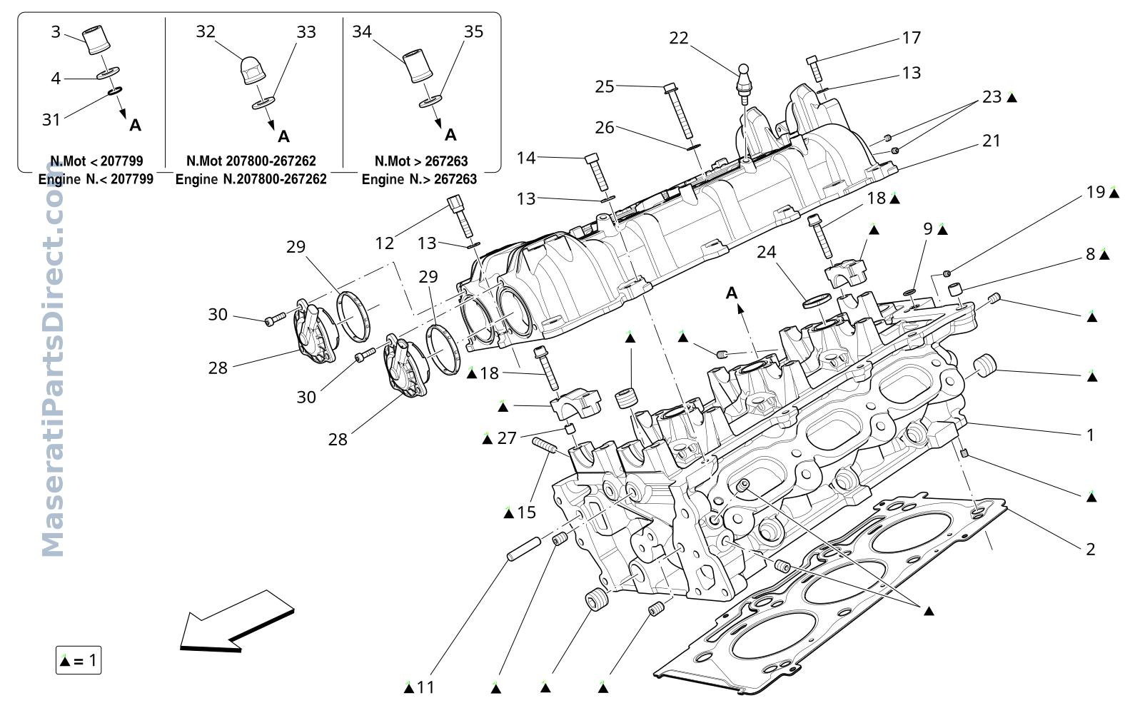 01.20 - 2 - RH CYLINDER HEAD Diagram
