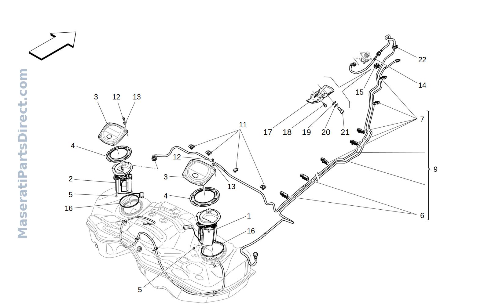 01.43 - 3 - FUEL PUMPS AND CONNECTION LINES Diagram