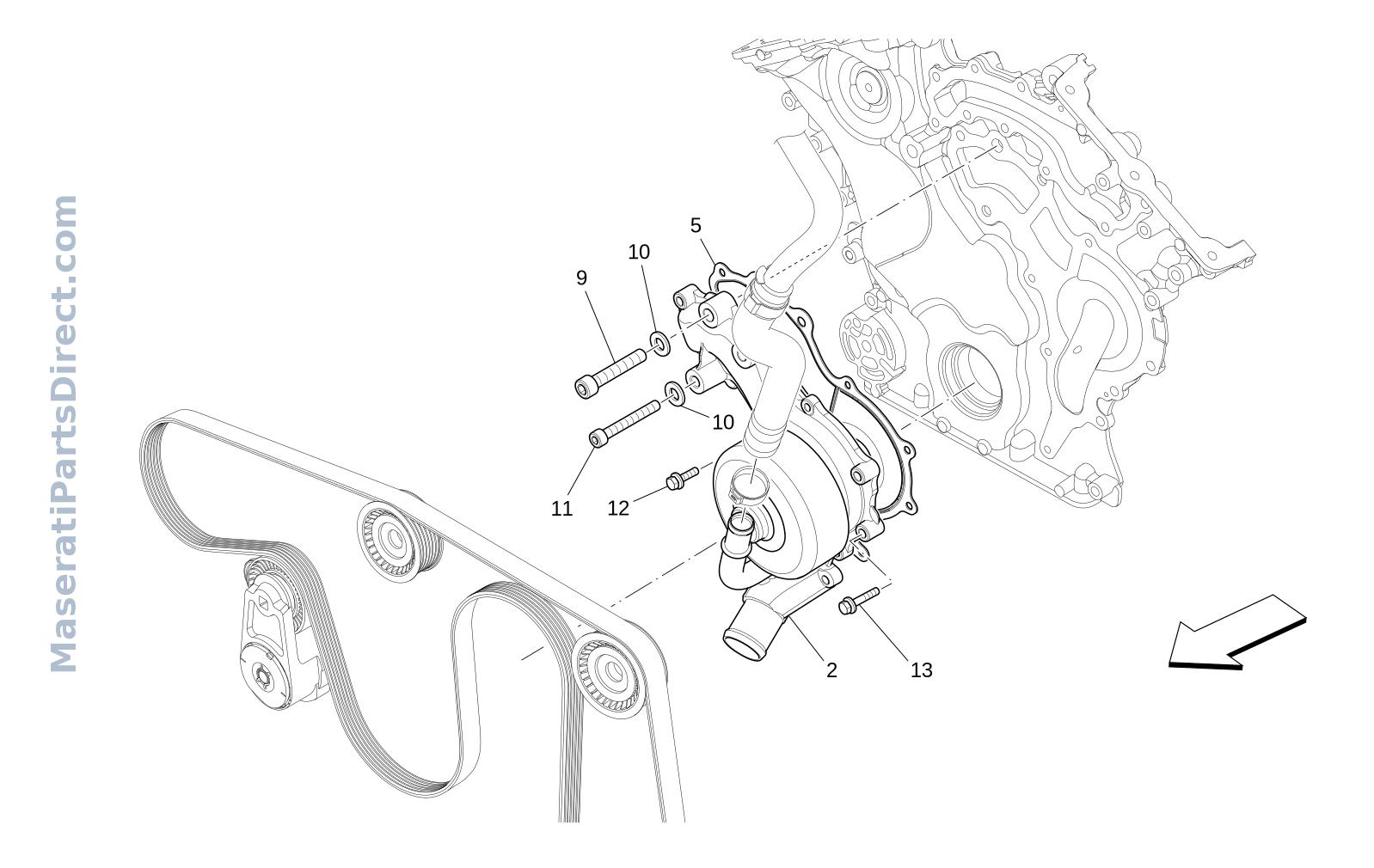 01.72 - 2 - COOLING SYSTEM: WATER PUMP Diagram