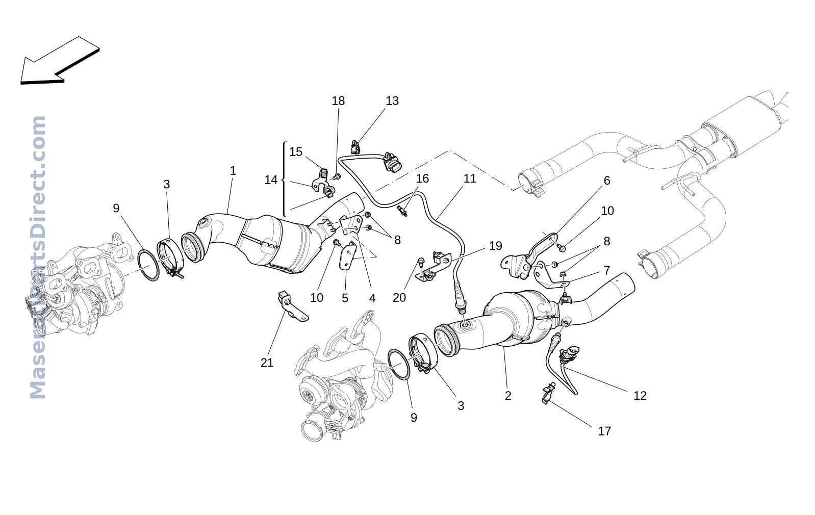 01.80 - 2 - PRE-CATALYTIC CONVERTERS AND CATALYTIC CONVERTERS Diagram
