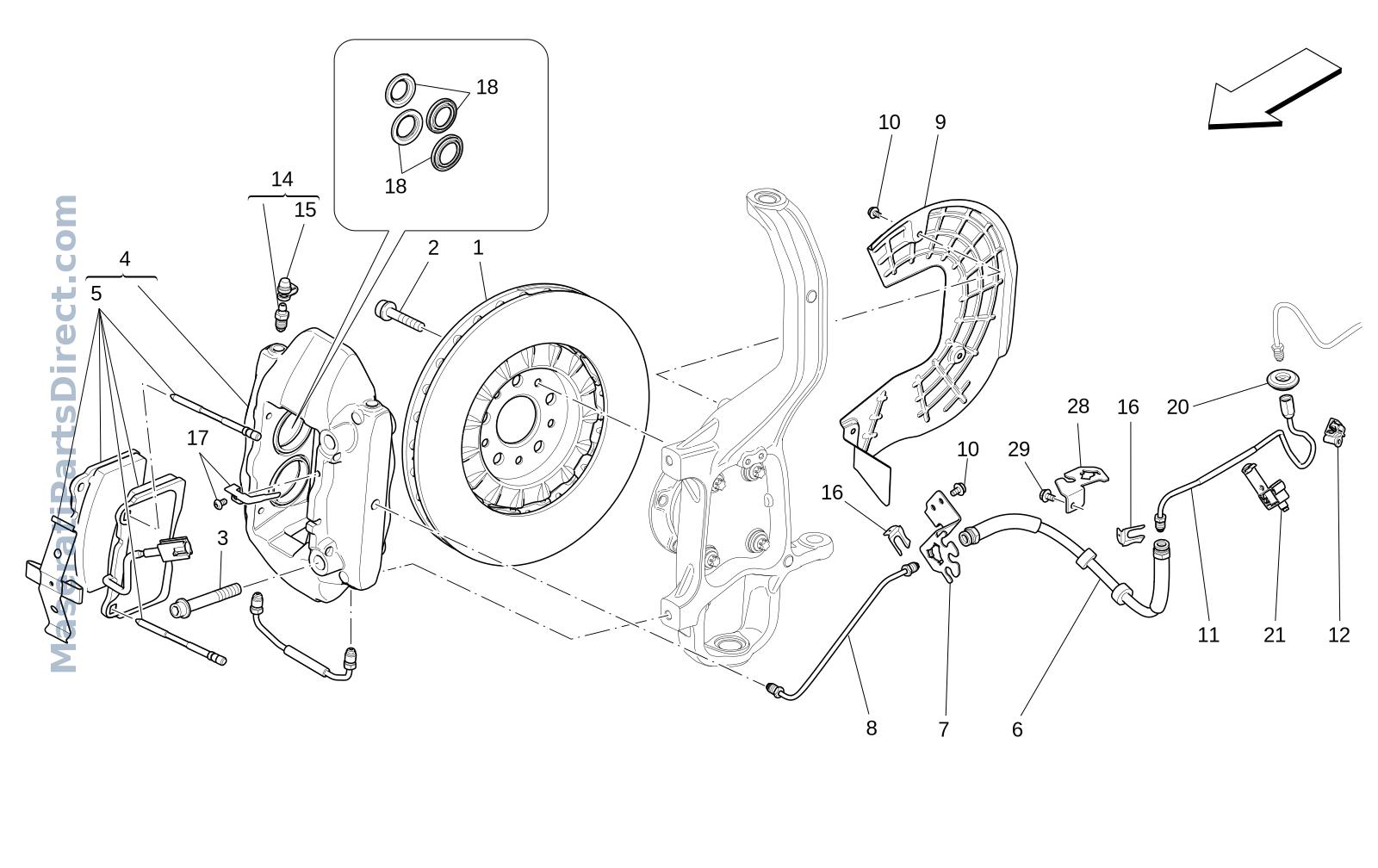 04.10 - 4 - BRAKING DEVICES ON FRONT WHEELS Diagram