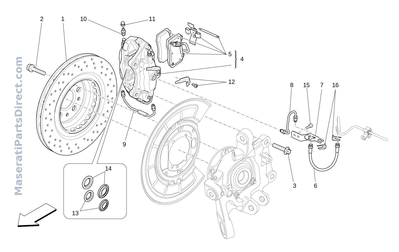 04.11 - 1 - BRAKING DEVICES ON REAR WHEELS Diagram