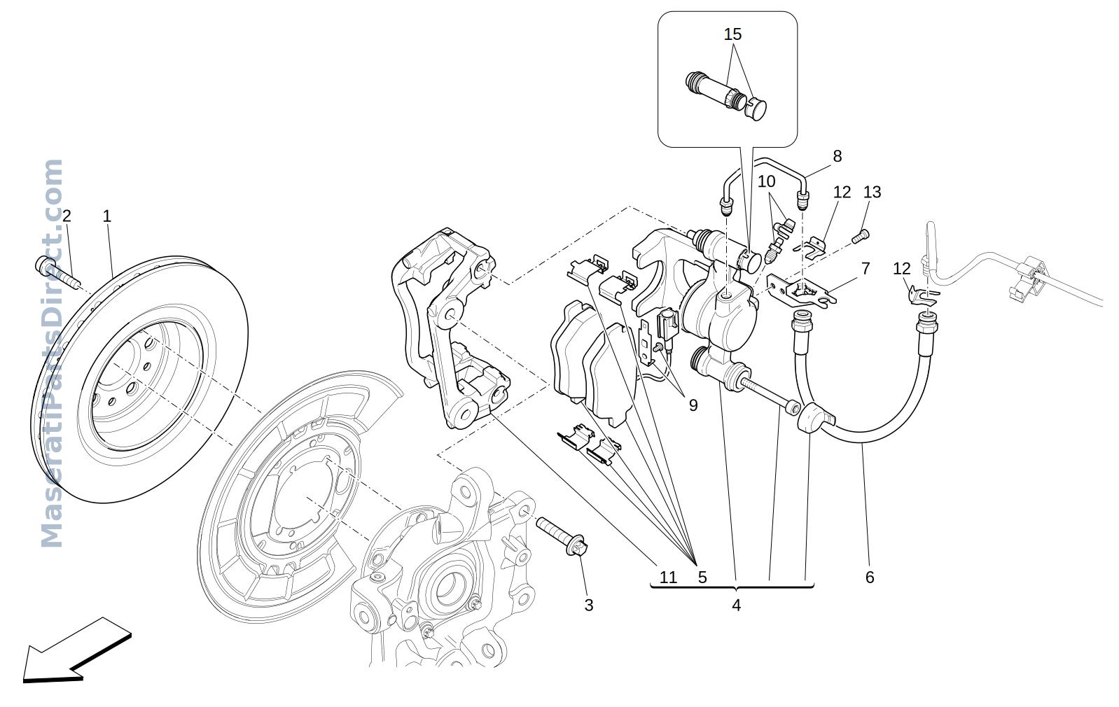 04.11 - 2 - BRAKING DEVICES ON REAR WHEELS Diagram