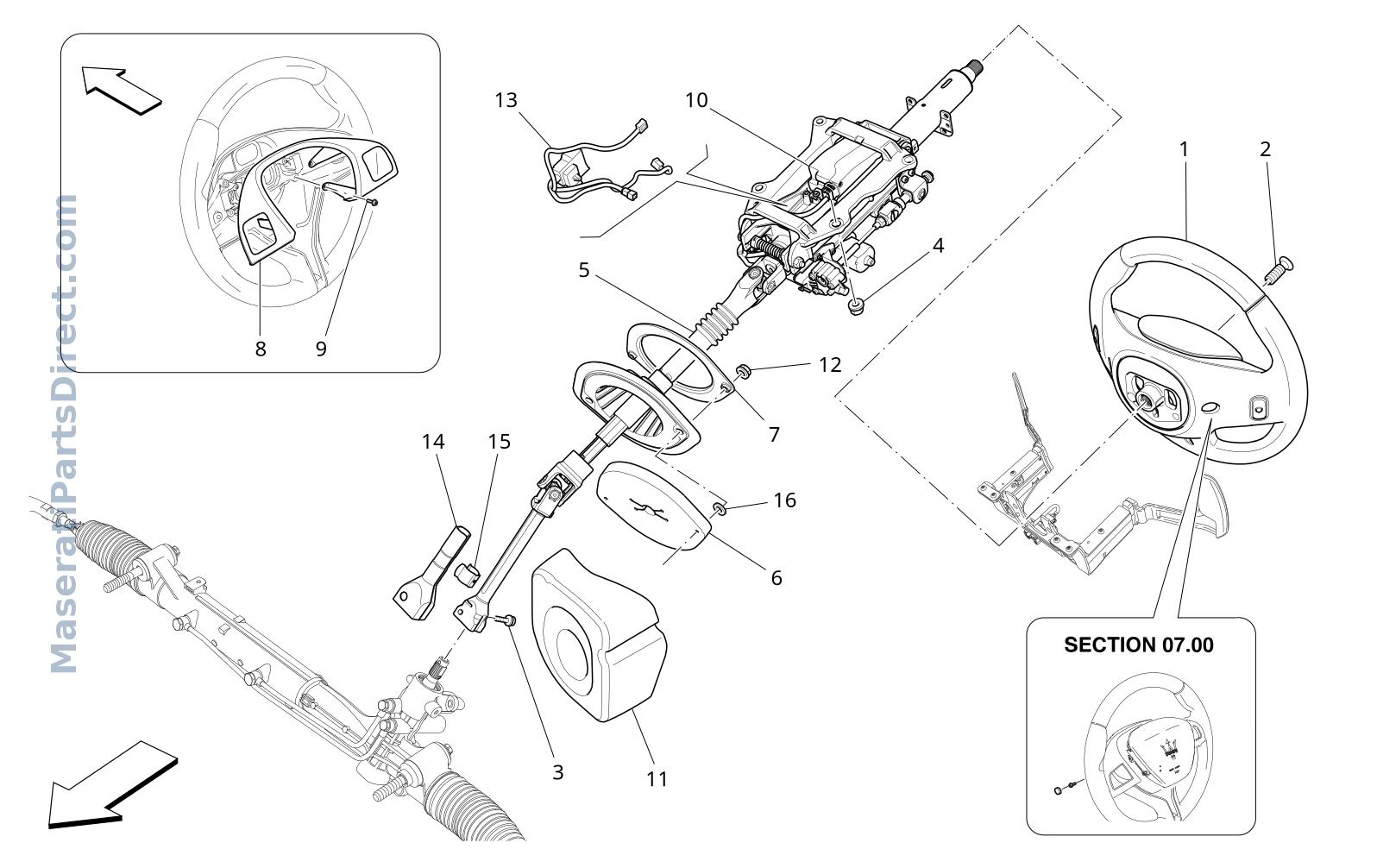 05.00 - 1 - STEERING COLUMN AND STEERING WHEEL UNIT Diagram