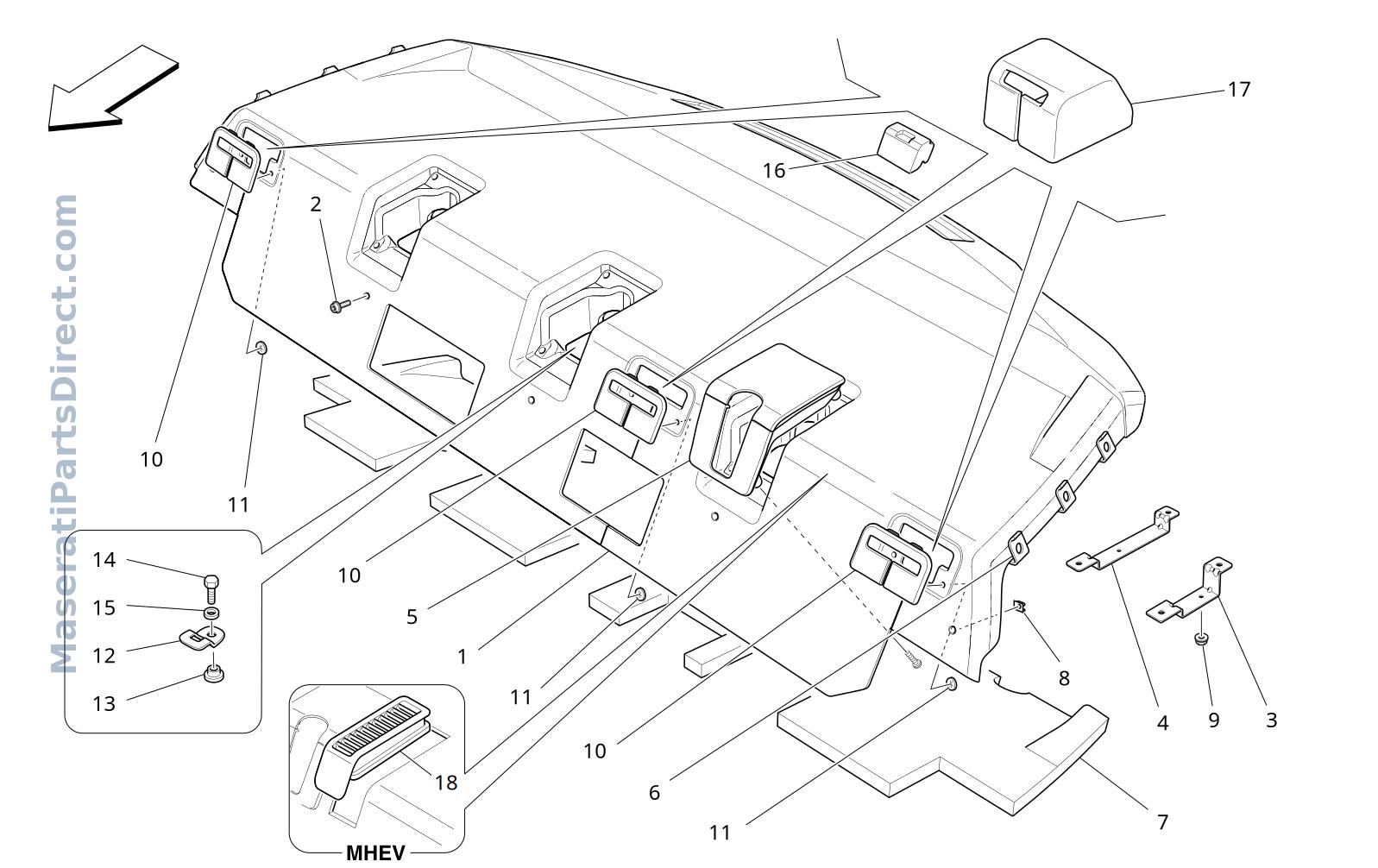 09.46 - 1 - REAR PARCEL SHELF Diagram