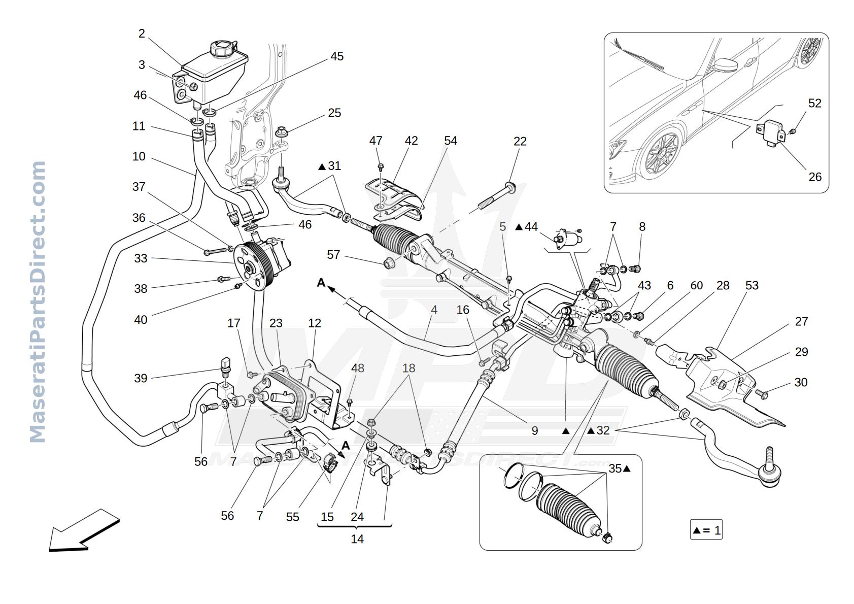 05.10 - 2 - COMPLETE STEERING RACK UNIT Diagram