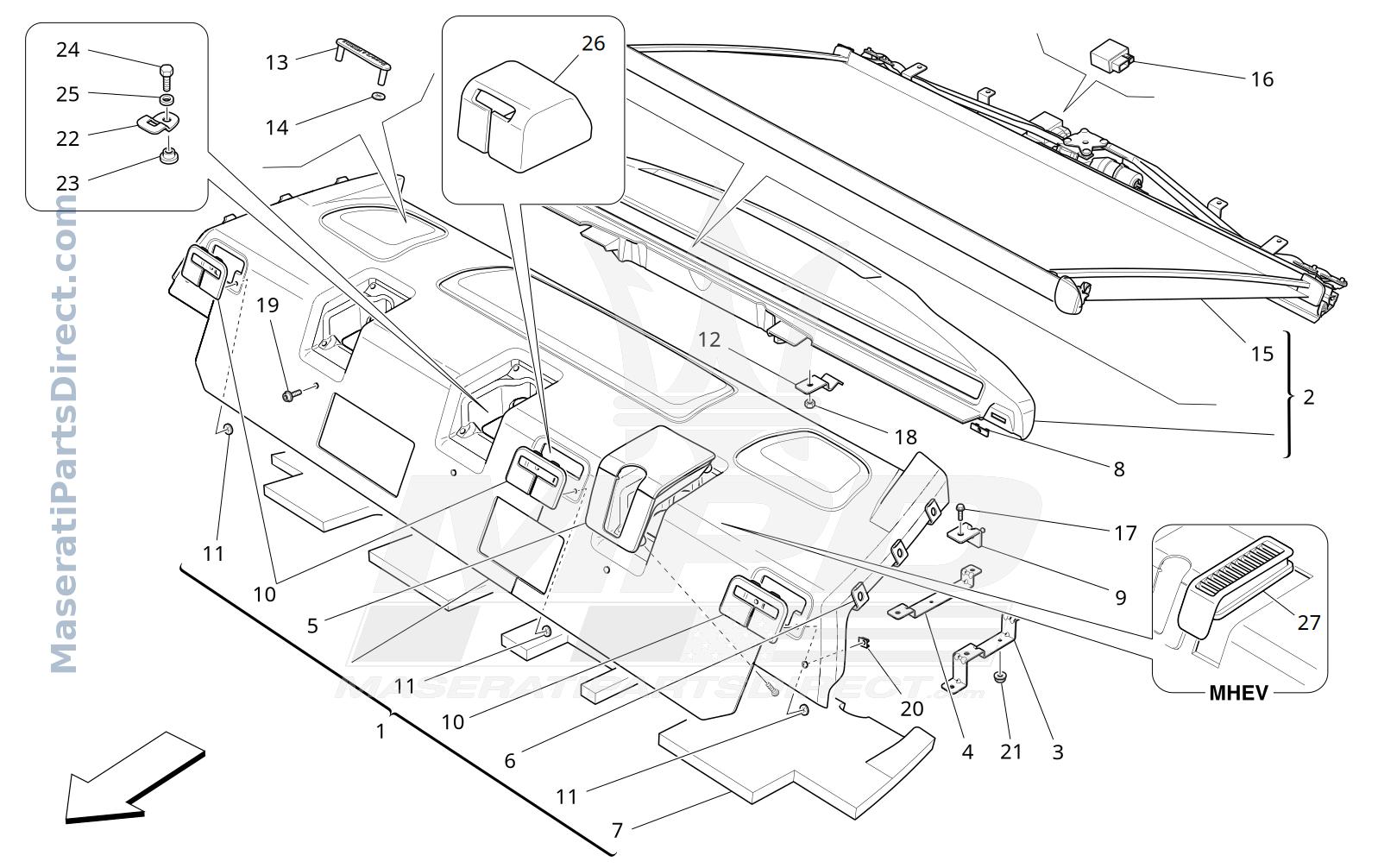 09.46 - 2 - REAR PARCEL SHELF Diagram