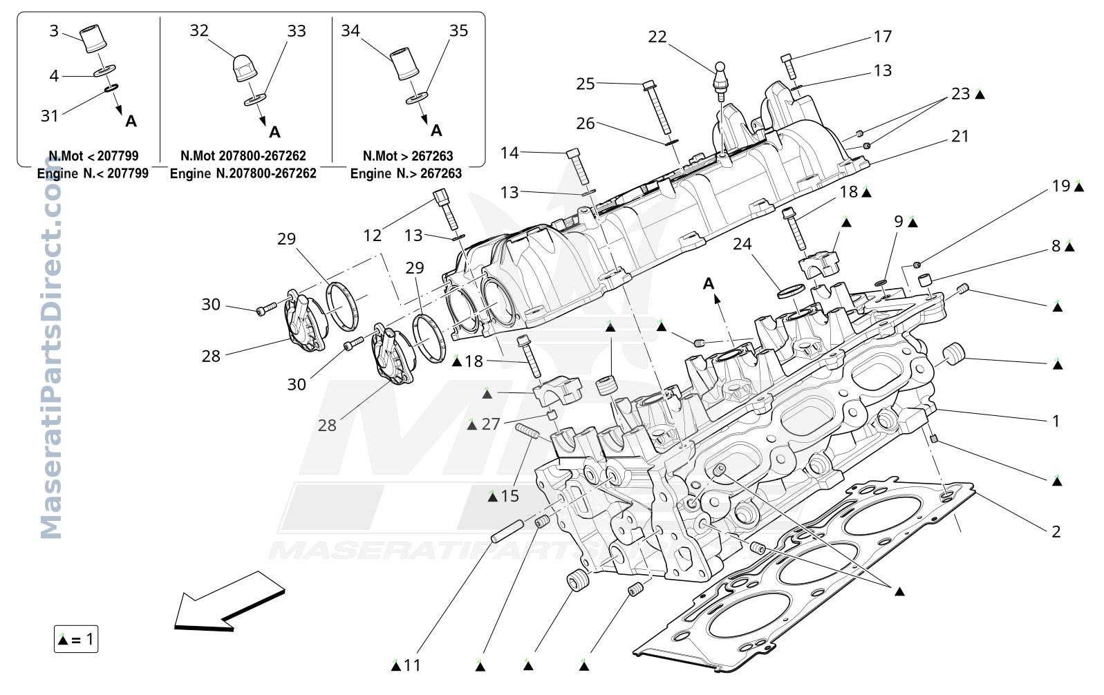 01.20 - 2 - RH CYLINDER HEAD Diagram
