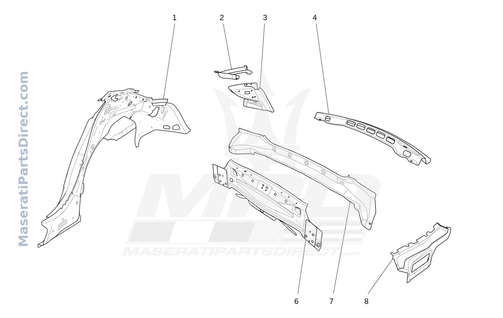 09.02 - 1 - BODYWORK AND REAR OUTER TRIM PANELS Diagram