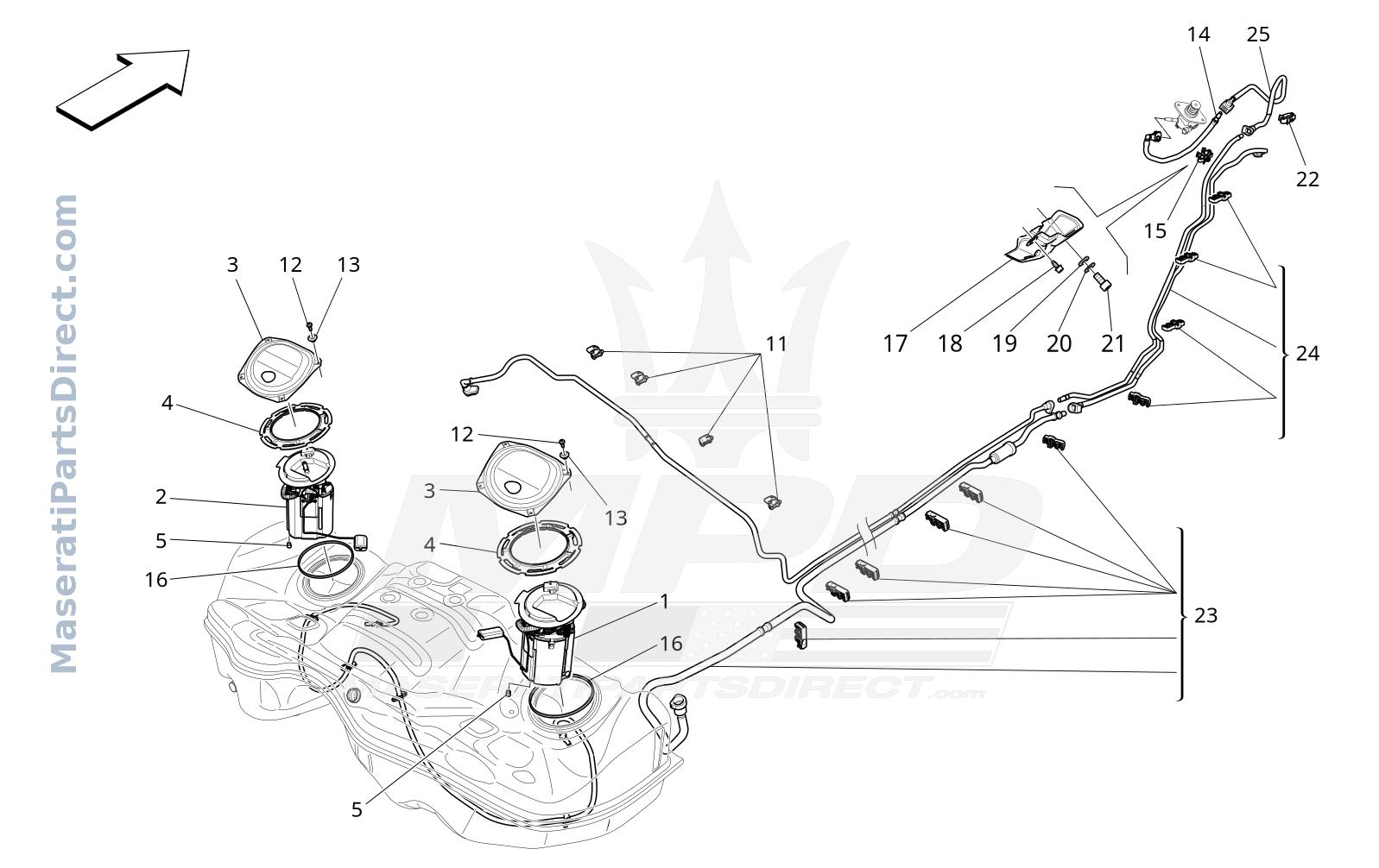 01.43 - 8 - FUEL PUMPS AND CONNECTION LINES Diagram