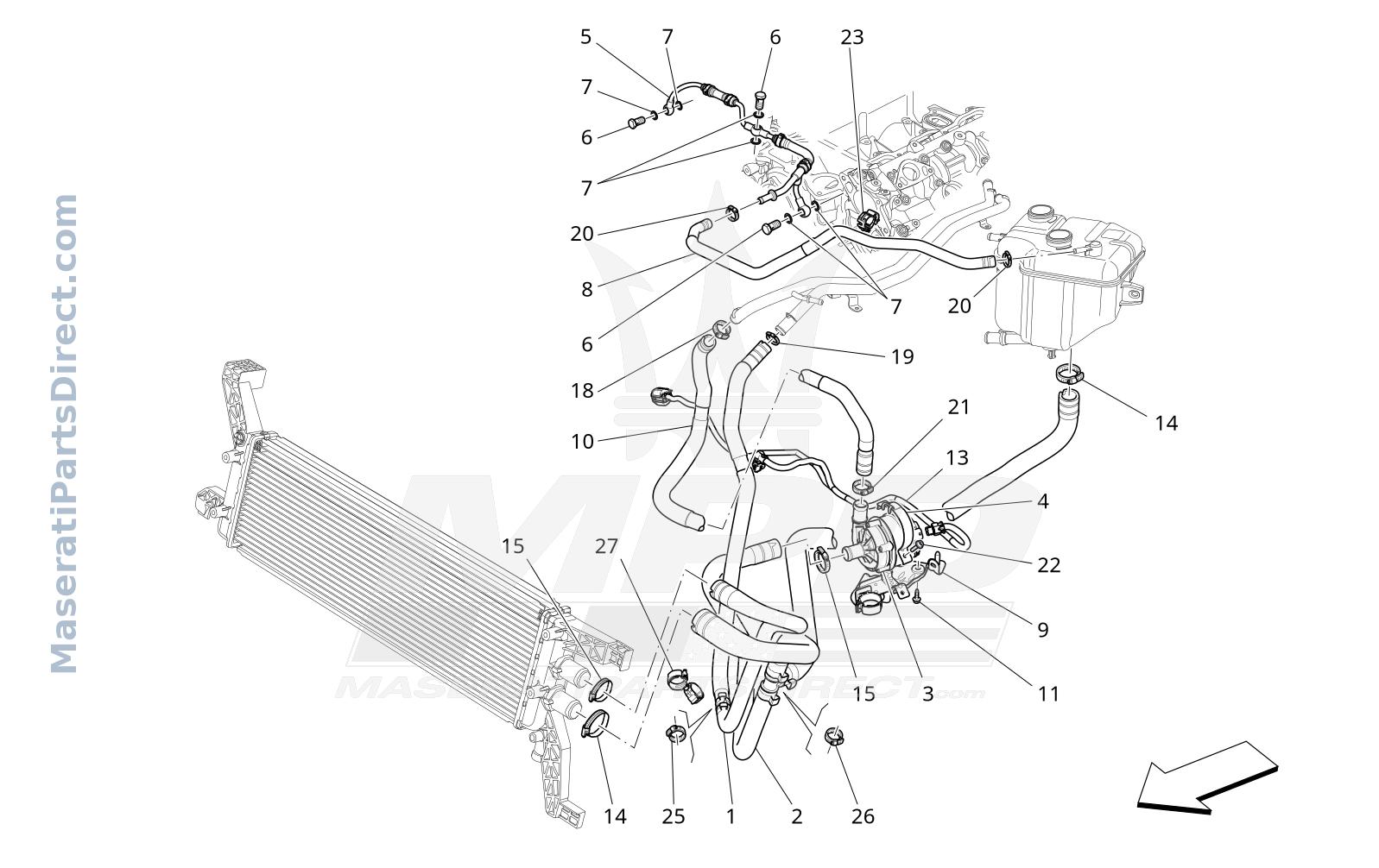 01.71 - 12 - COOLING SYSTEM: NOURICE AND LINES Diagram