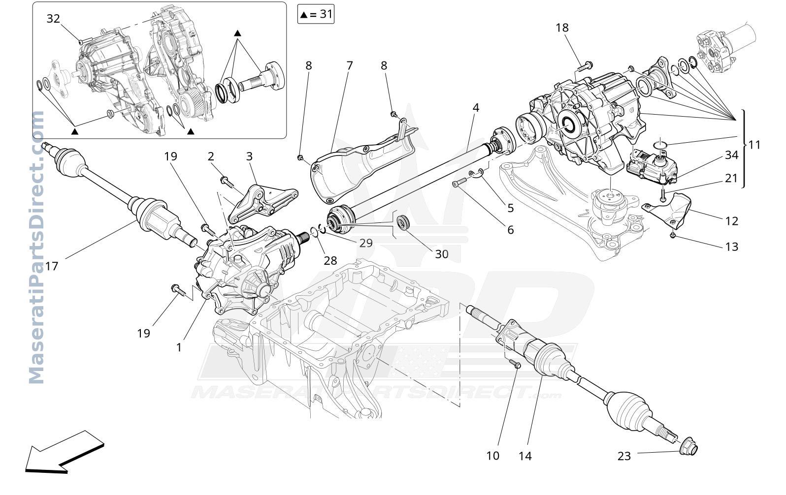 03.22 - 2 - FRONT WHEELS TRANSMISSION Diagram