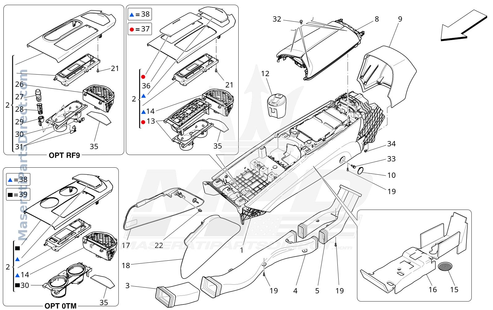 09.51 - 3 - ACCESSORY CONSOLE AND CENTRE CONSOLE Diagram