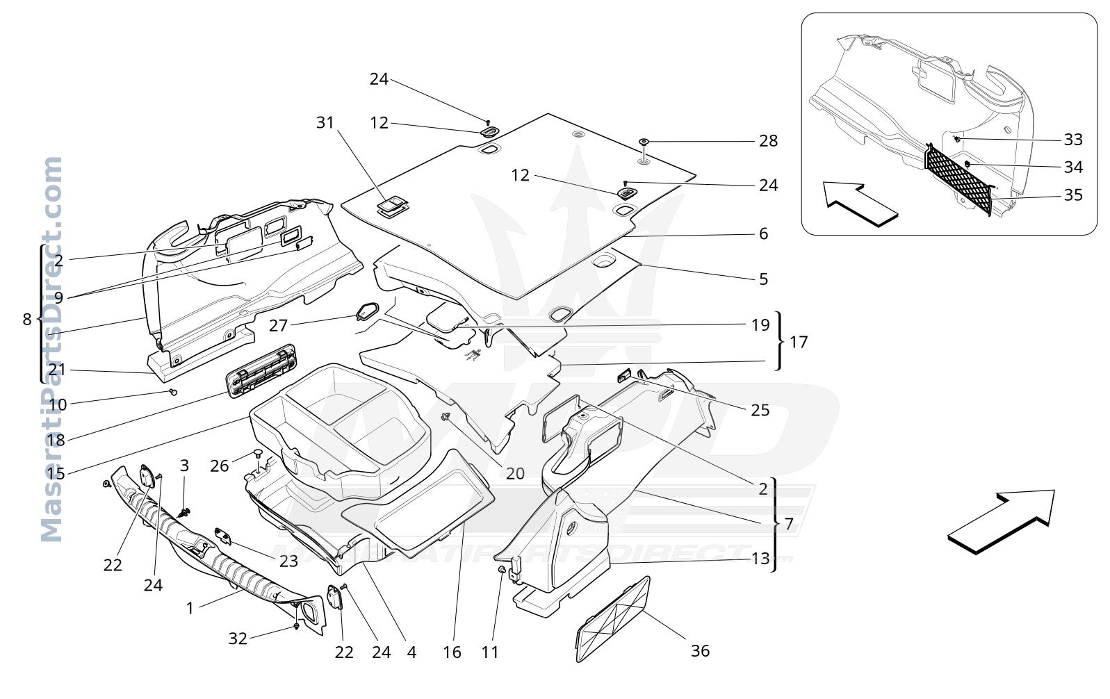 09.61 - 1 - LUGGAGE COMPARTMENT MATS Diagram