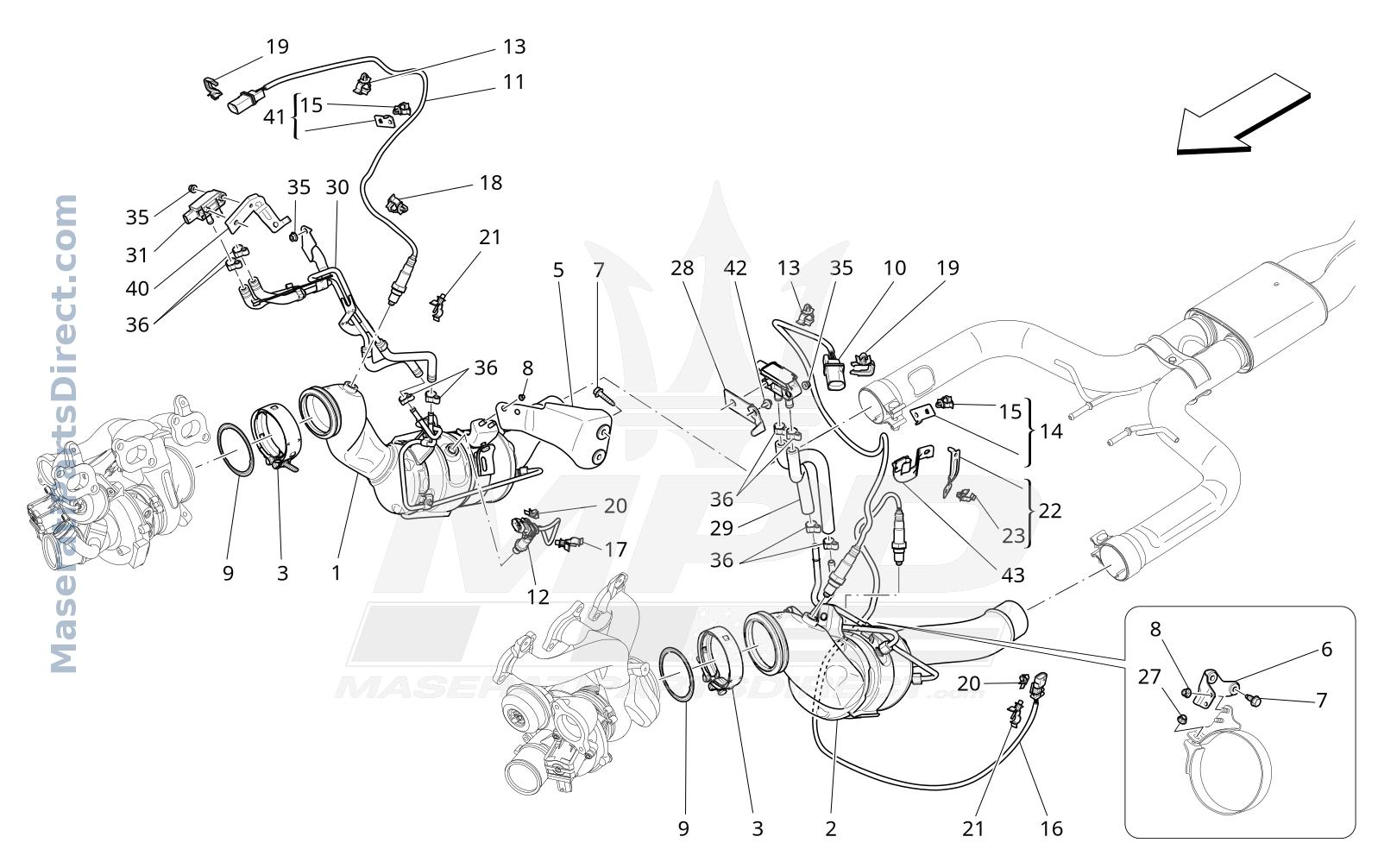 01.80 - 11 - PRE-CATALYTIC CONVERTERS AND CATALYTIC CONVERTERS Diagram