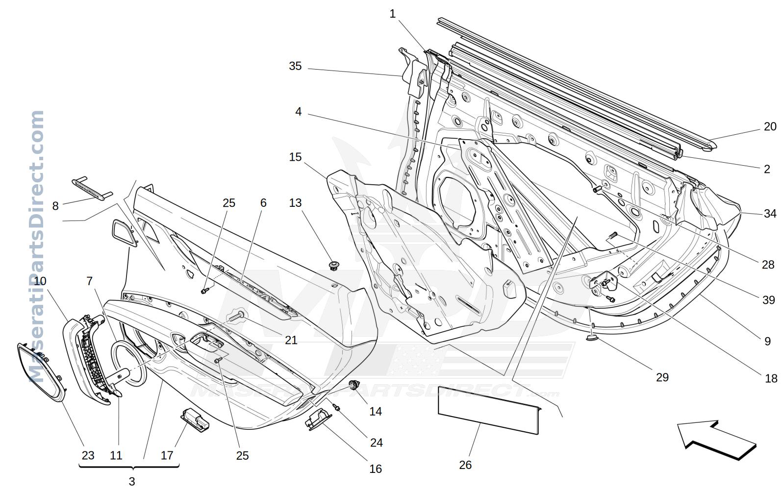 09.32 - 4 - REAR DOORS: TRIM PANELS Diagram