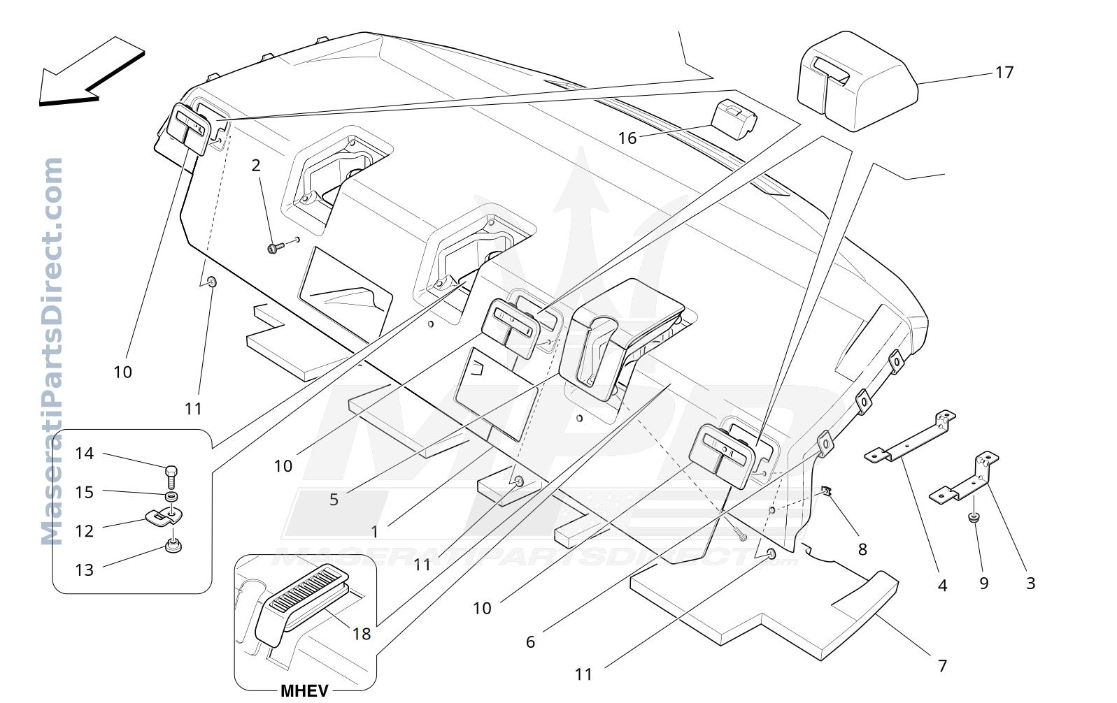 09.46 - 1 - REAR PARCEL SHELF Diagram
