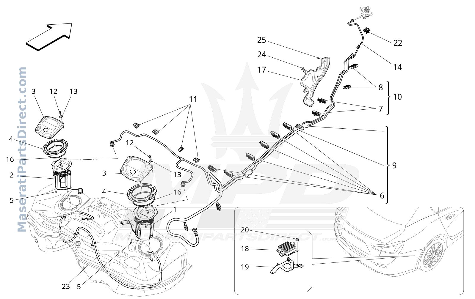 01.43 - 11 - FUEL PUMPS AND CONNECTION LINES Diagram