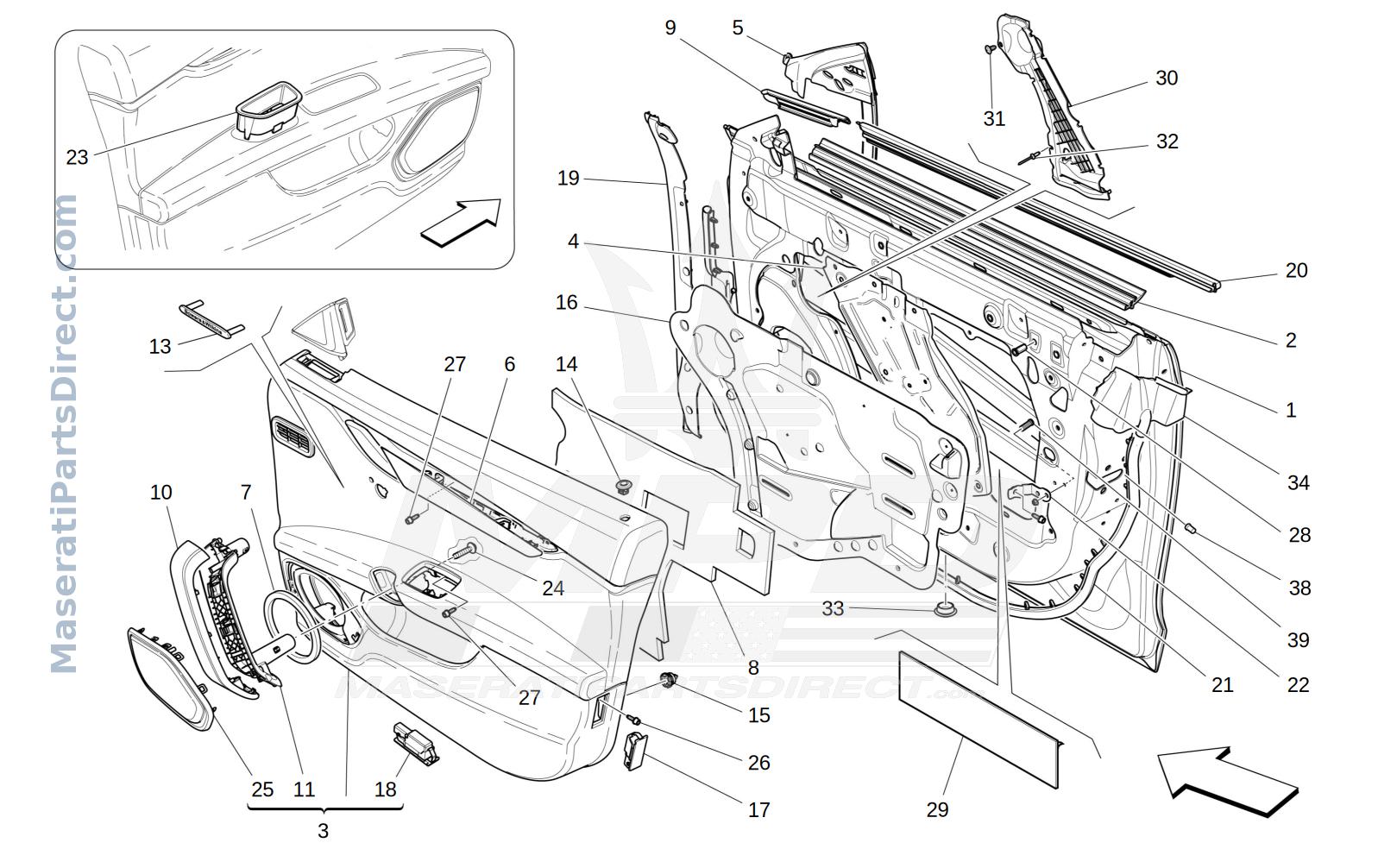 09.30 - 4 - FRONT DOORS: TRIM PANELS Diagram