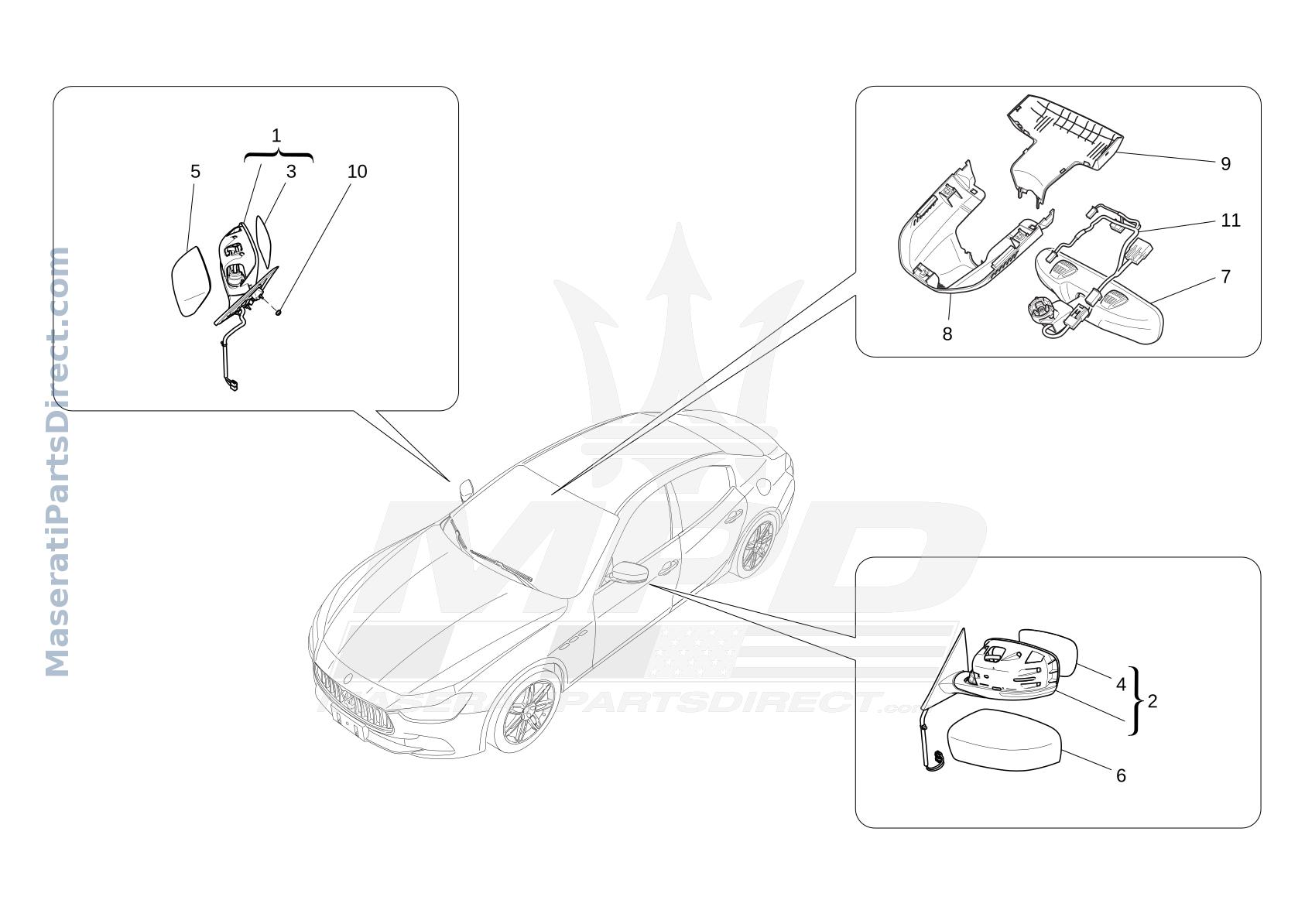 09.35 - 3 - INTERNAL AND EXTERNAL REAR-VIEW MIRRORS Diagram