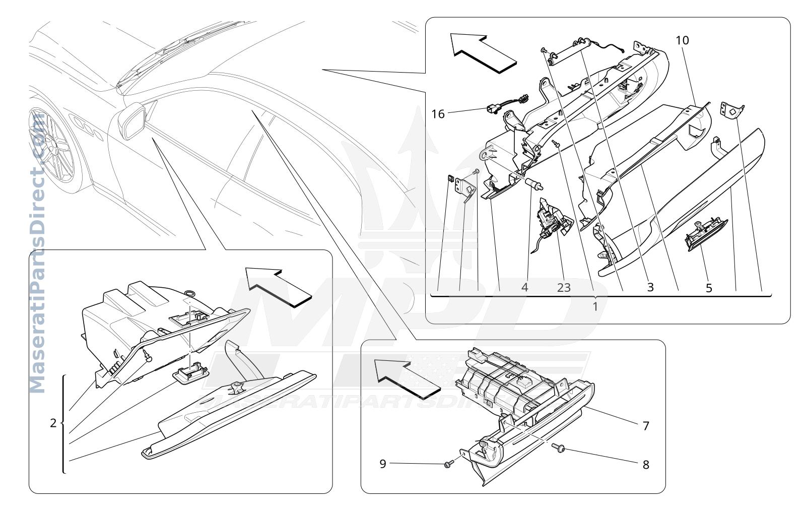 09.52 - 5 - GLOVE COMPARTMENTS Diagram