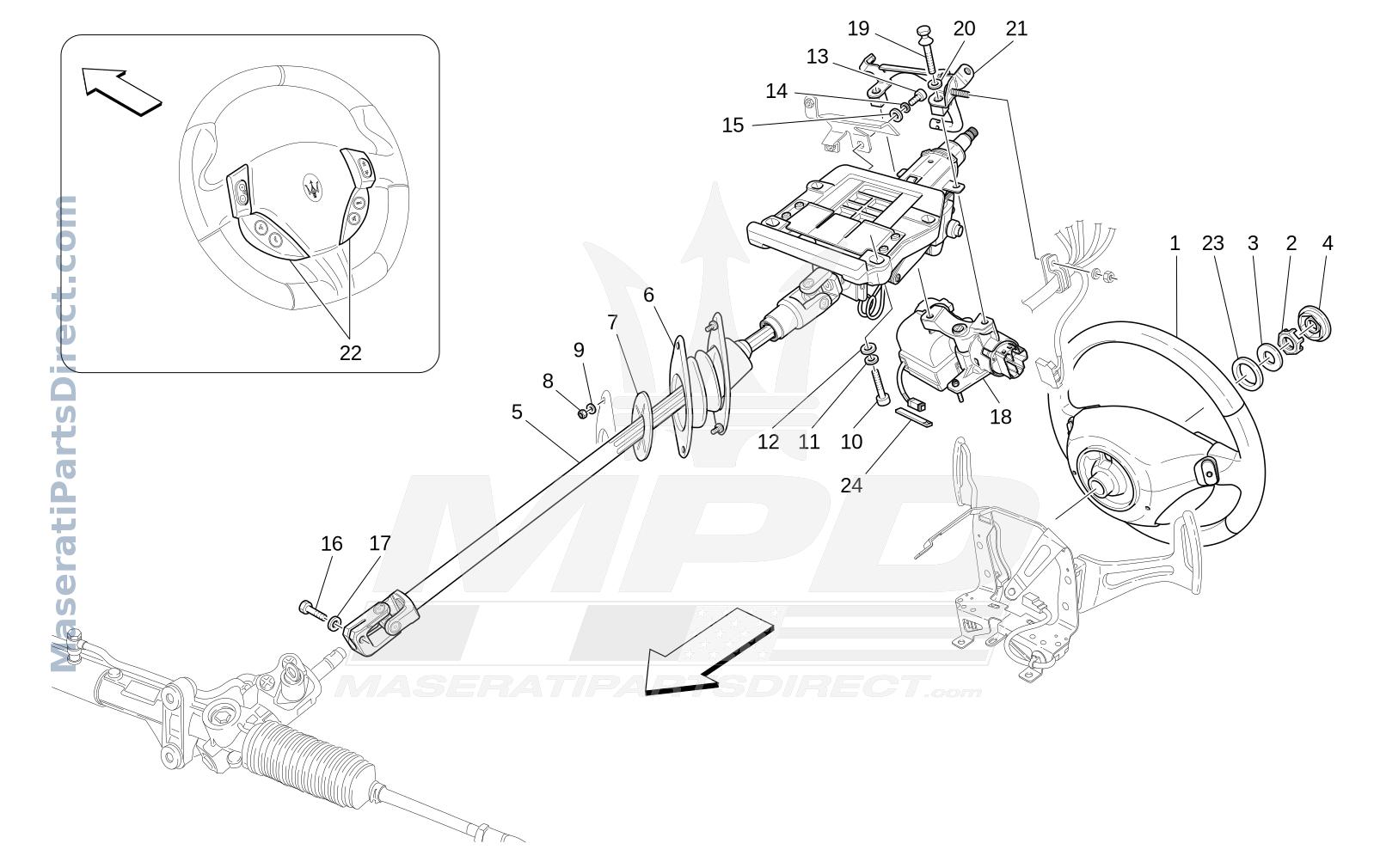 05.00 - 1 - STEERING COLUMN AND STEERING WHEEL UNIT Diagram