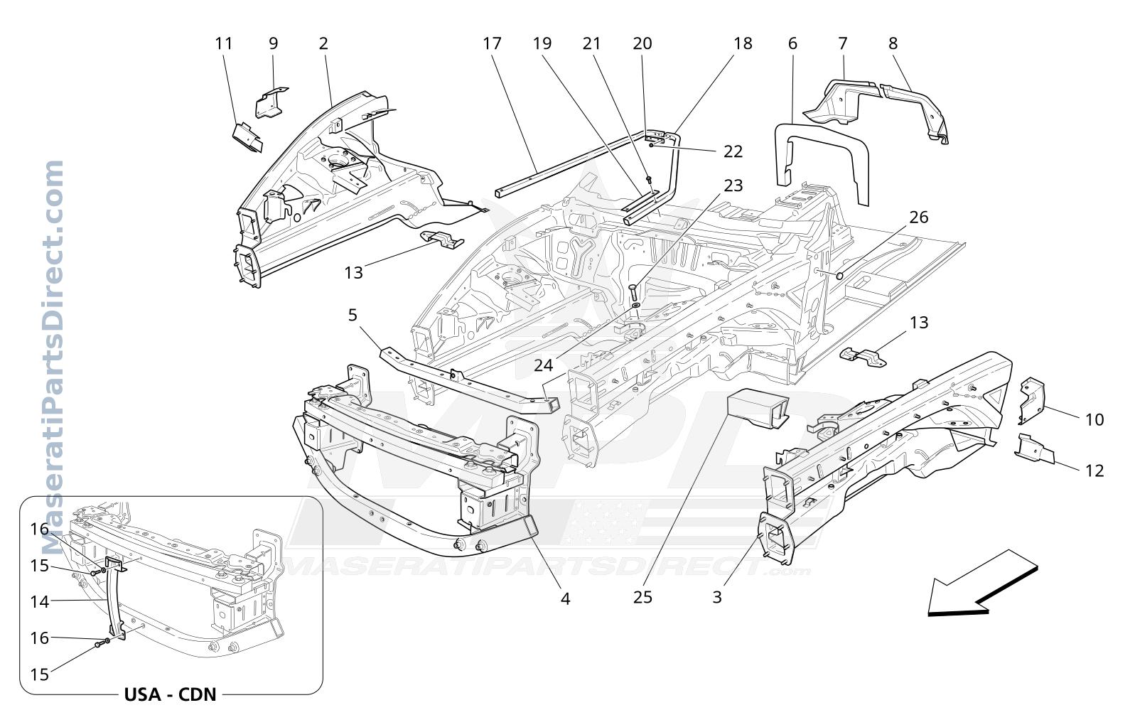 09.03 - 1 - FRONT STRUCTURAL FRAMES AND SHEET PANELS Diagram