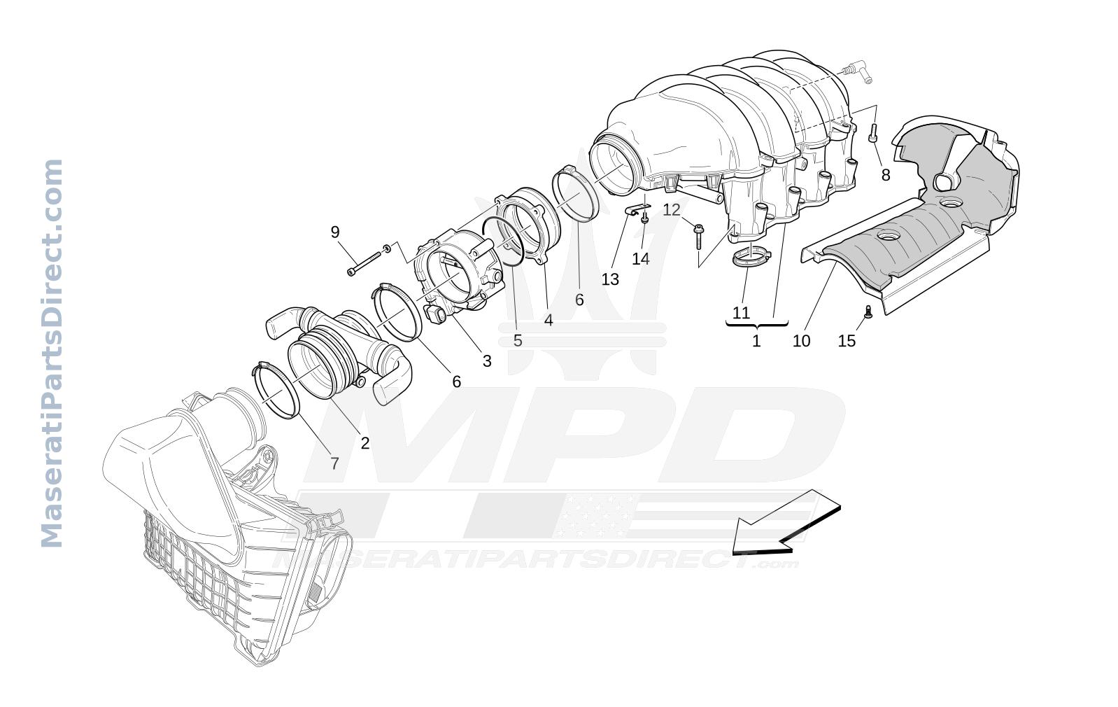 01.40 - 1 - INTAKE MANIFOLD AND THROTTLE BODY Diagram