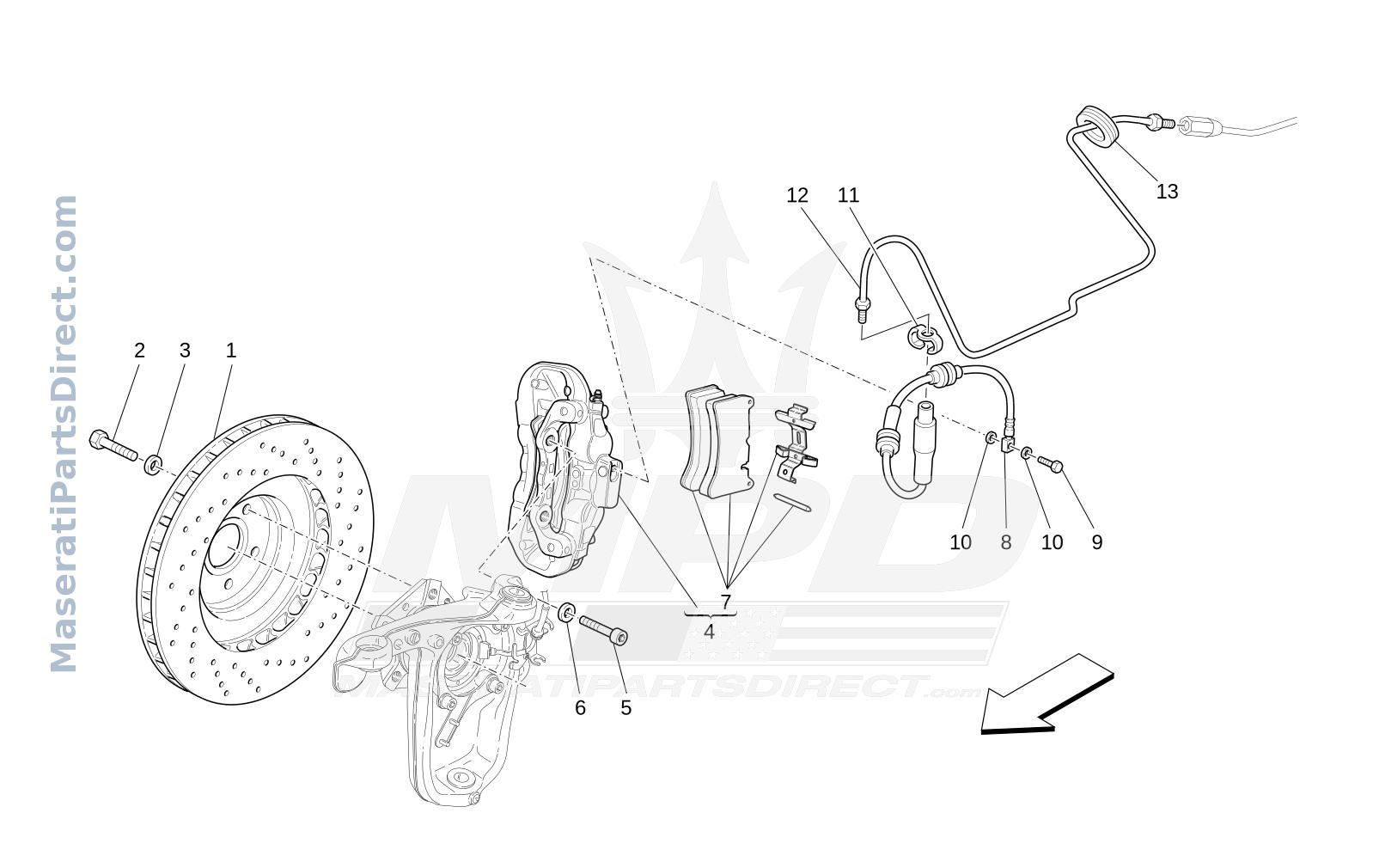 04.10 - 1 - BRAKING DEVICES ON FRONT WHEELS Diagram