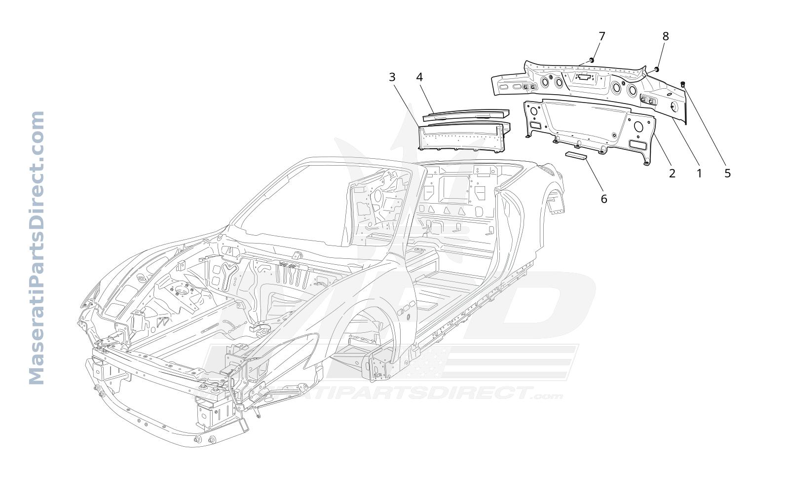 09.02 - 1 - BODYWORK AND REAR OUTER TRIM PANELS Diagram