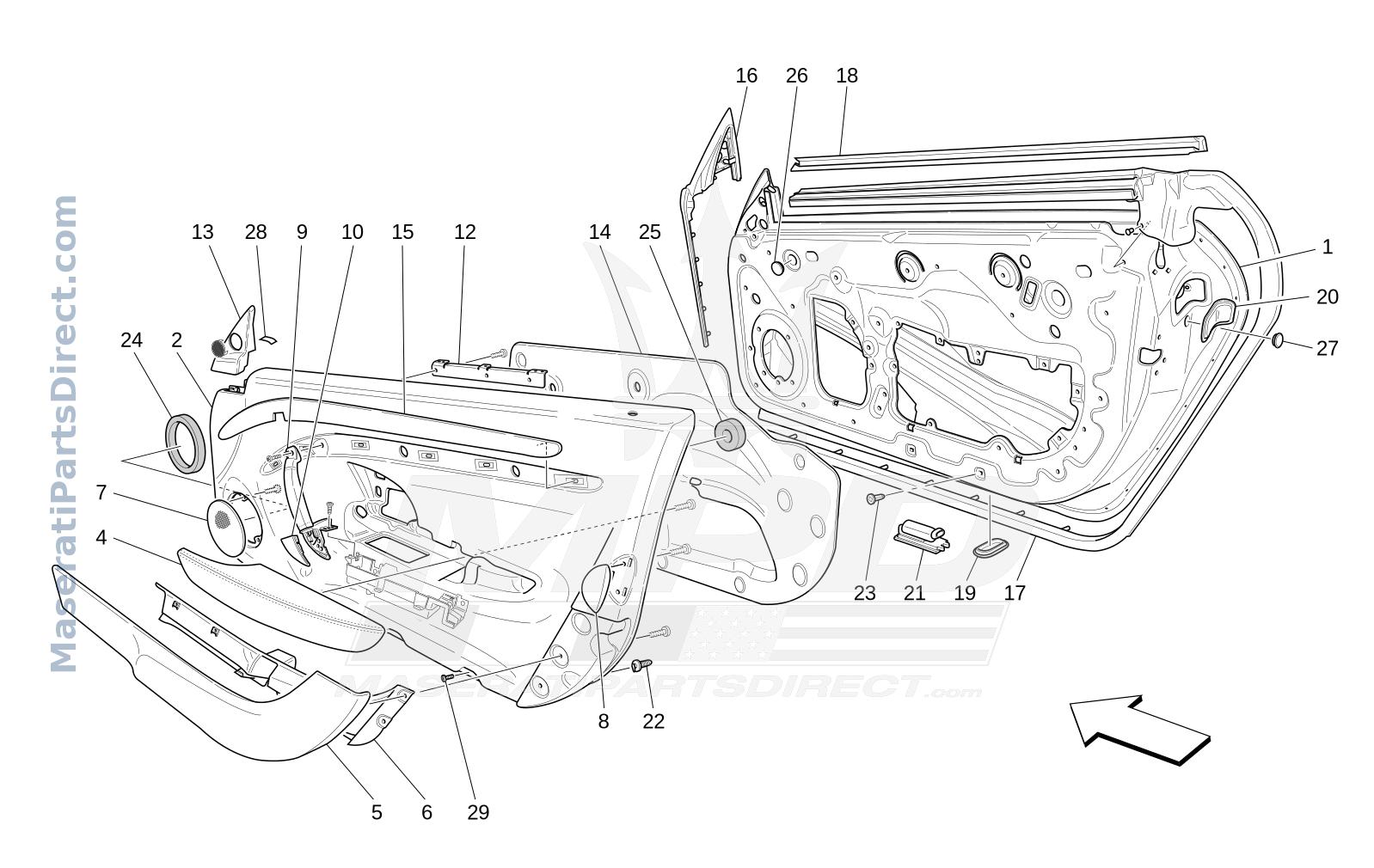 09.30 - 1 - FRONT DOORS: TRIM PANELS Diagram