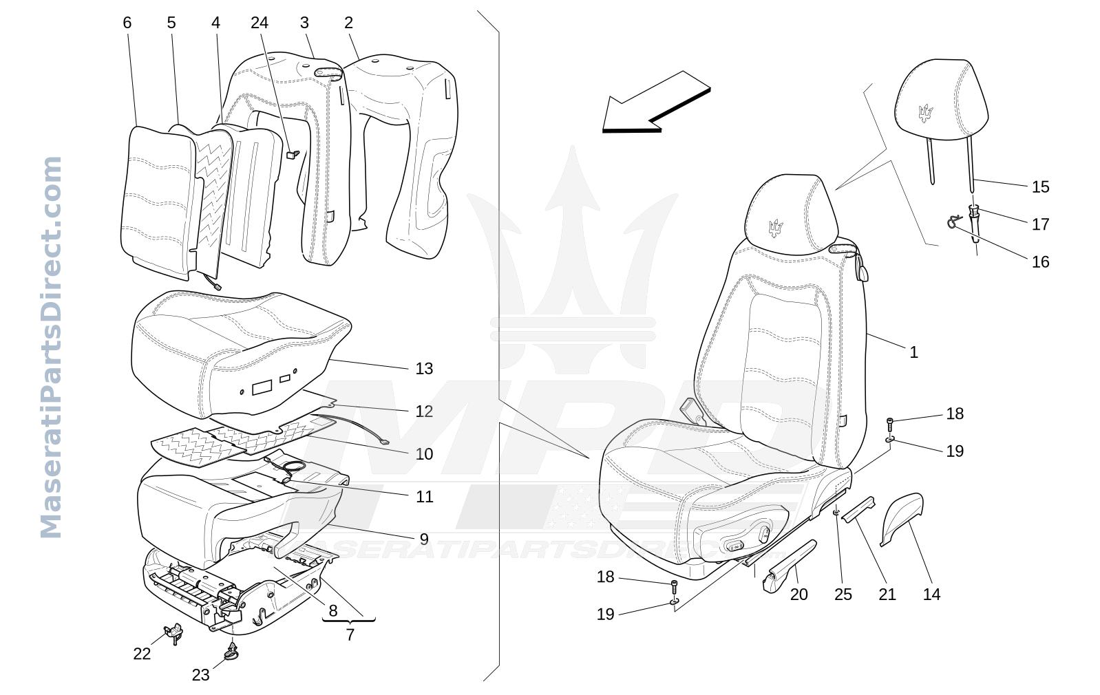 09.40 - 2 - FRONT SEATS: TRIM PANELS Diagram