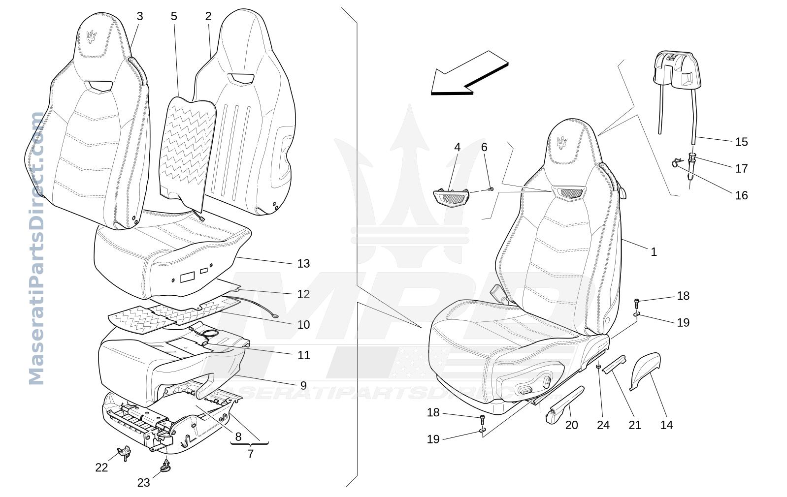 09.40 - 6 - FRONT SEATS: TRIM PANELS Diagram