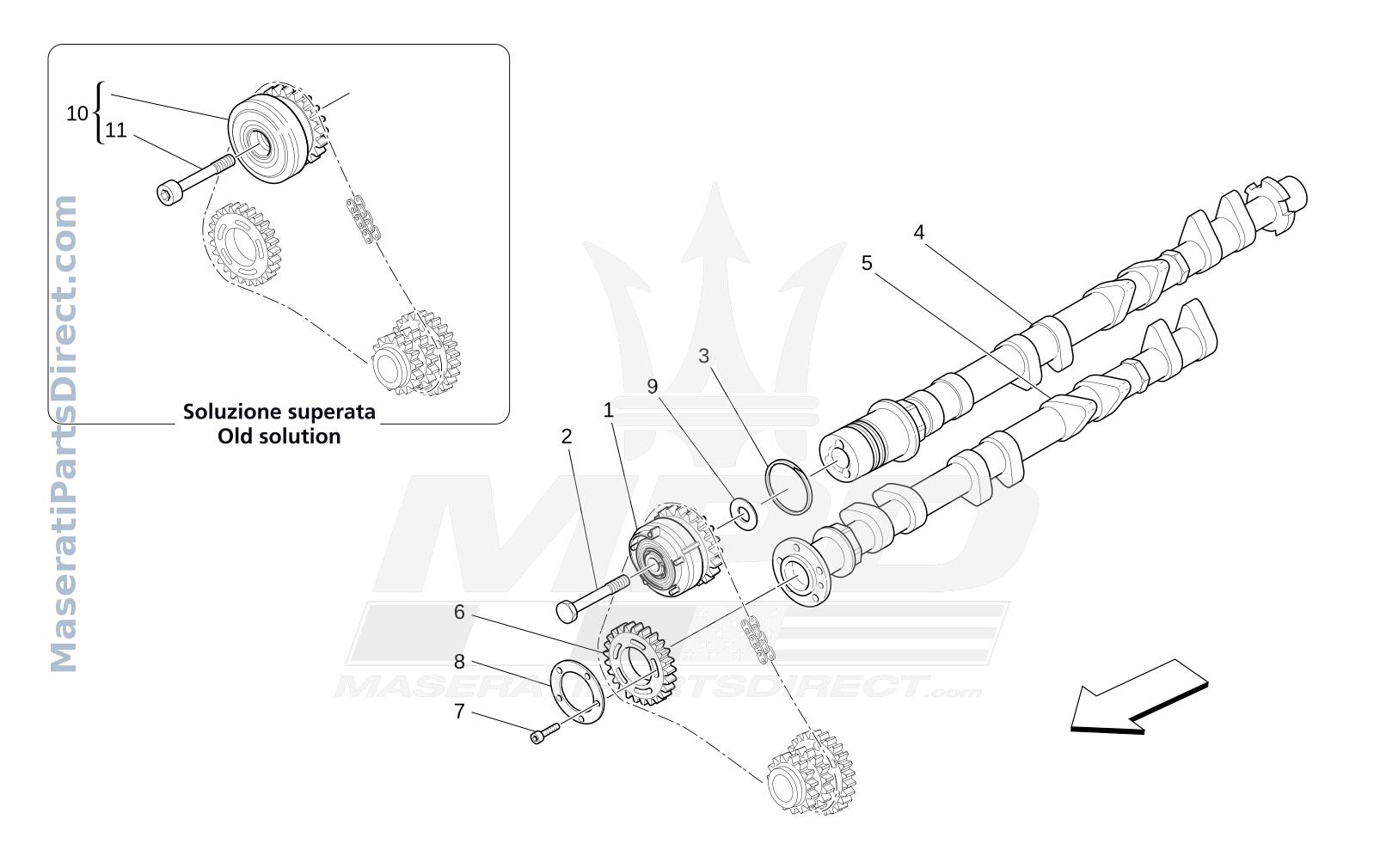 01.22 - 1 - RH CYLINDER HEAD CAMSHAFTS Diagram