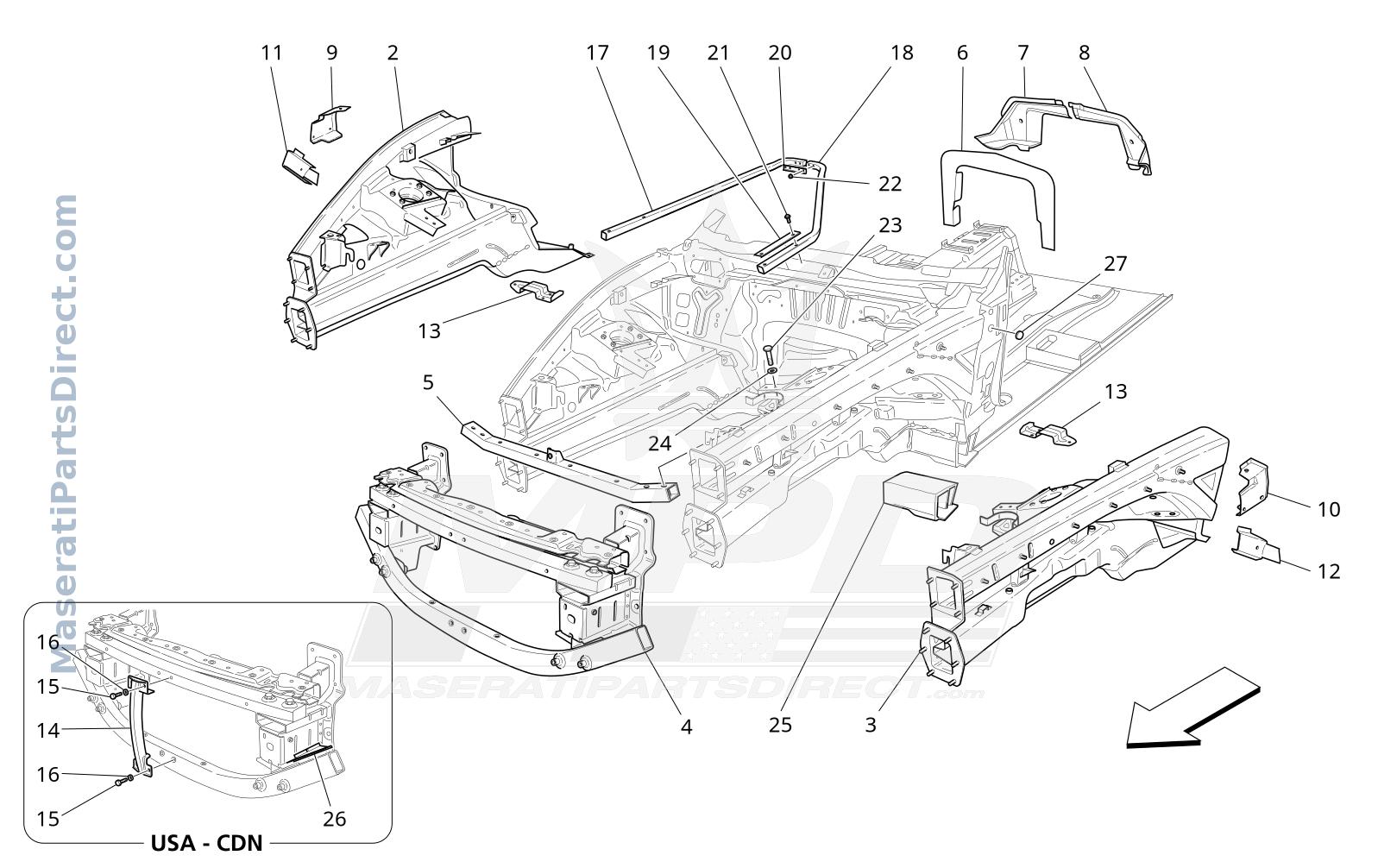 09.03 - 1 - FRONT STRUCTURAL FRAMES AND SHEET PANELS Diagram