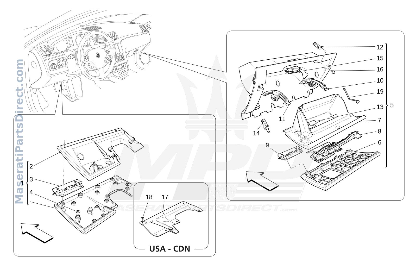 09.52 - 2 - GLOVE COMPARTMENTS Diagram