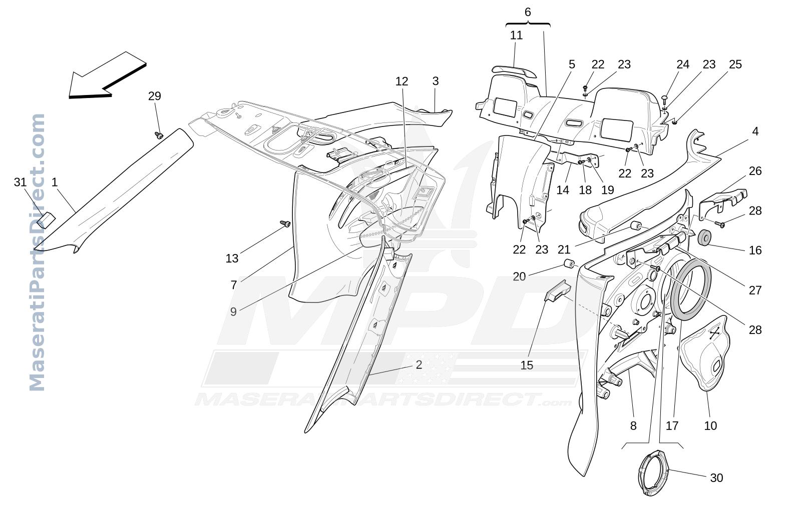 09.44 - 3 - PASSENGER COMPARTMENT B PILLAR TRIM PANELS AND SIDE PANELS Diagram