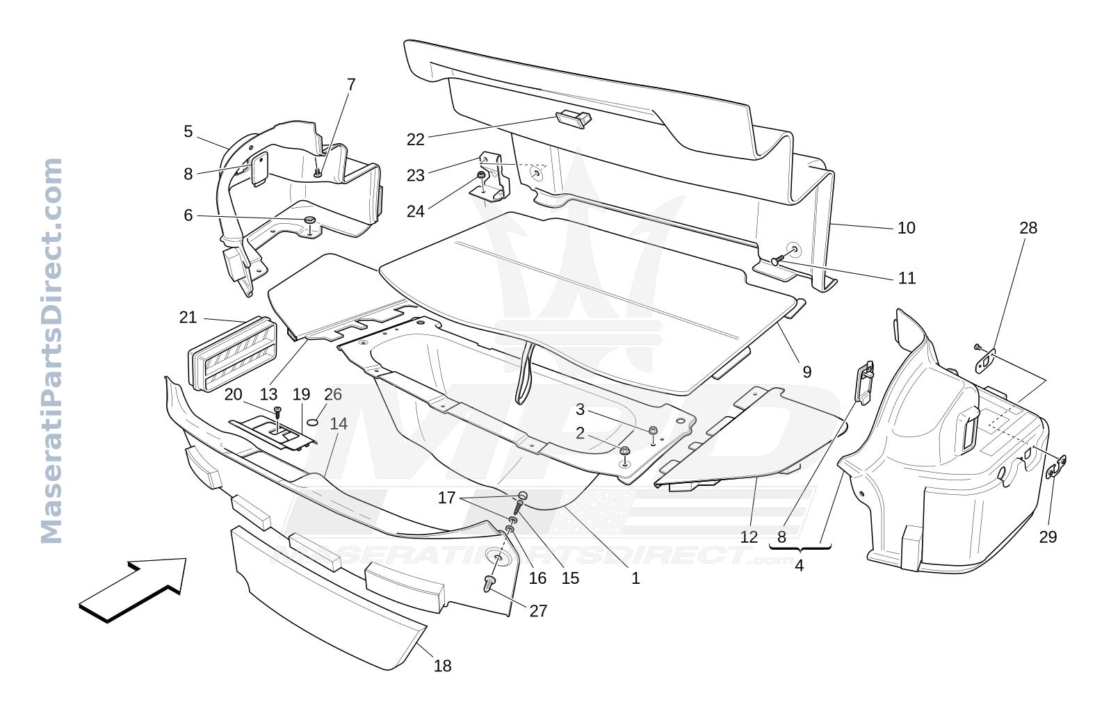 09.61 - 8 - LUGGAGE COMPARTMENT MATS Diagram