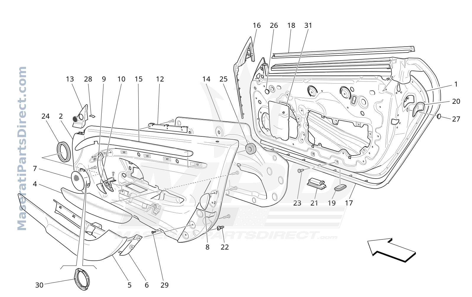 09.30 - 3 - FRONT DOORS: TRIM PANELS Diagram