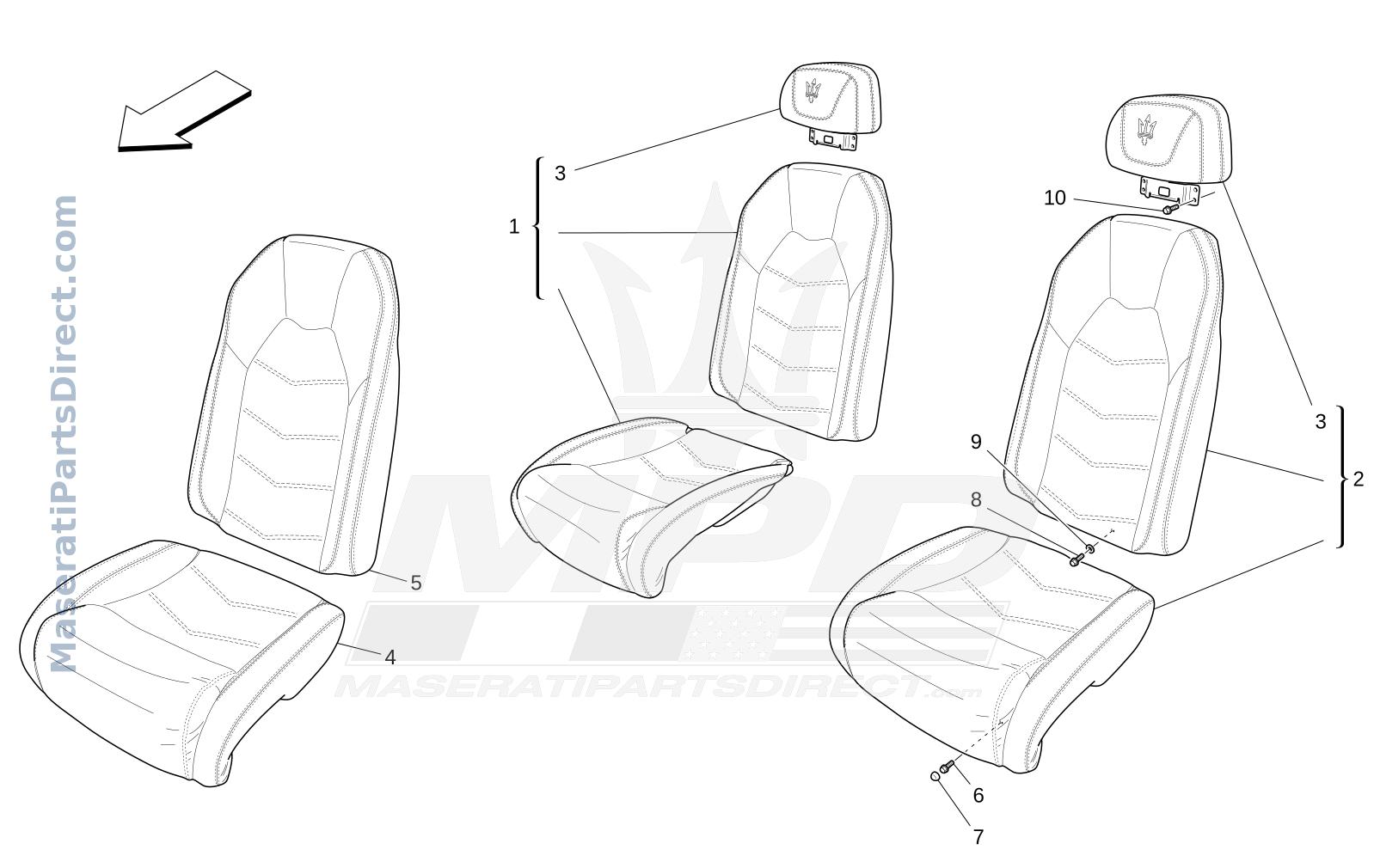 09.42 - 8 - REAR SEATS: TRIM PANELS Diagram