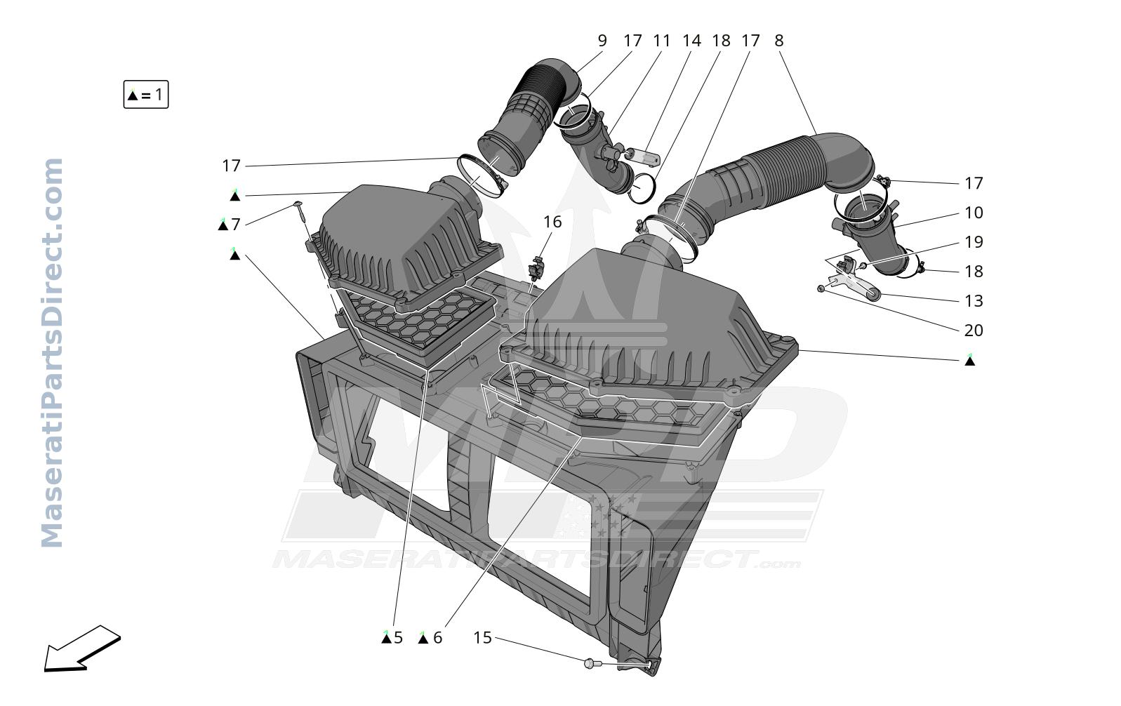 01.41 - 1 - AIR FILTER, AIR INTAKE AND DUCTS Diagram