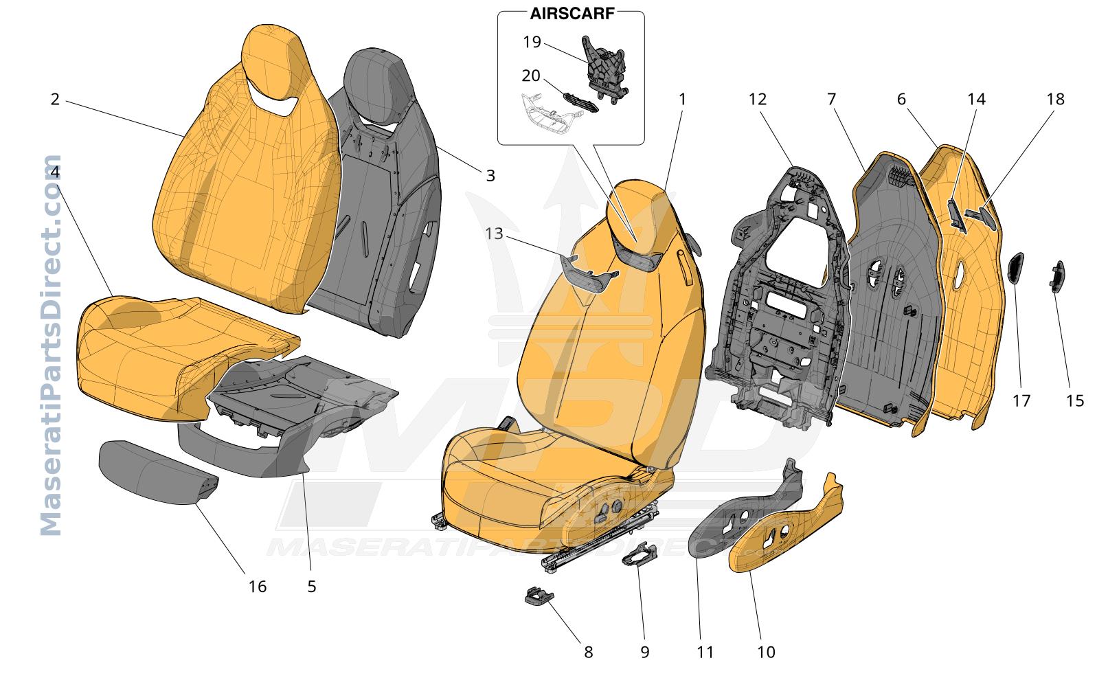 09.40 - 1 - FRONT SEATS: TRIM PANELS Diagram