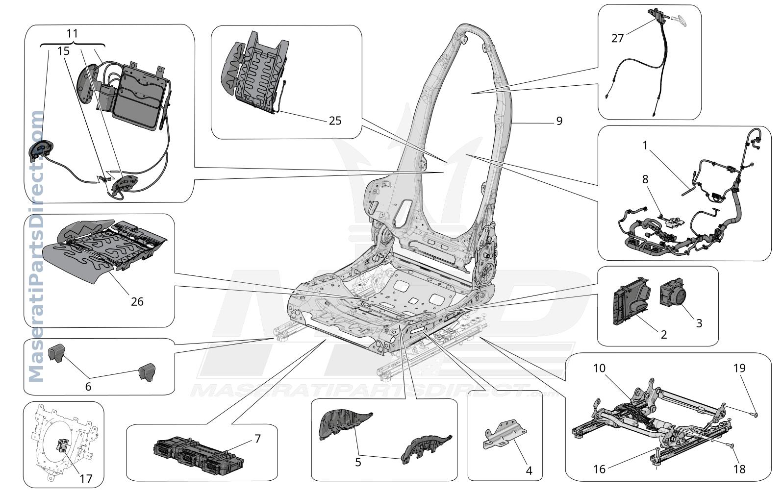 09.41 - 1 - FRONT SEATS: MECHANICS AND ELECTRONICS Diagram