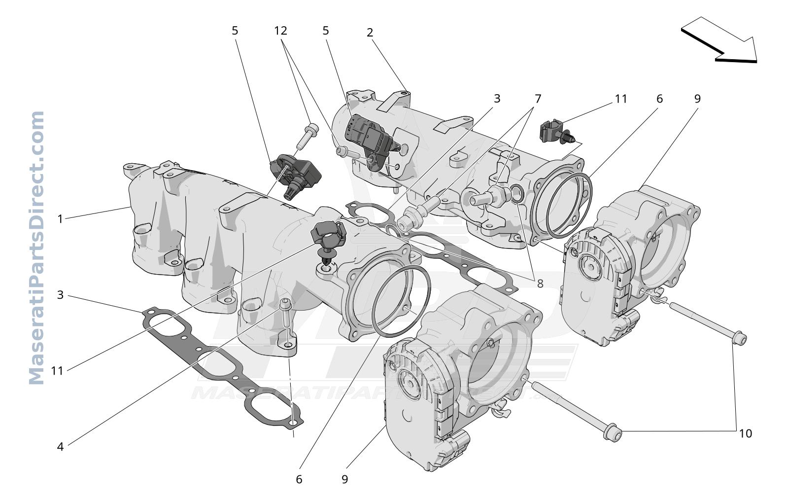 01.40 - 1 - INTAKE MANIFOLD AND THROTTLE BODY Diagram