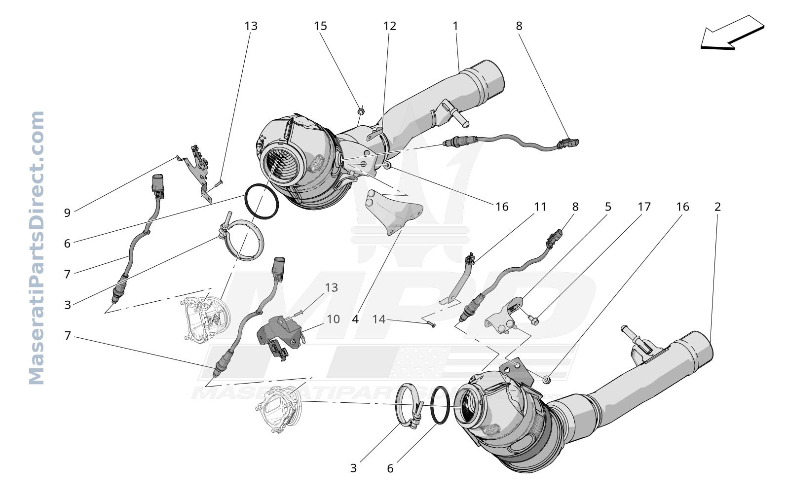 01.80 - 2 - PRE-CATALYTIC CONVERTERS AND CATALYTIC CONVERTERS Diagram